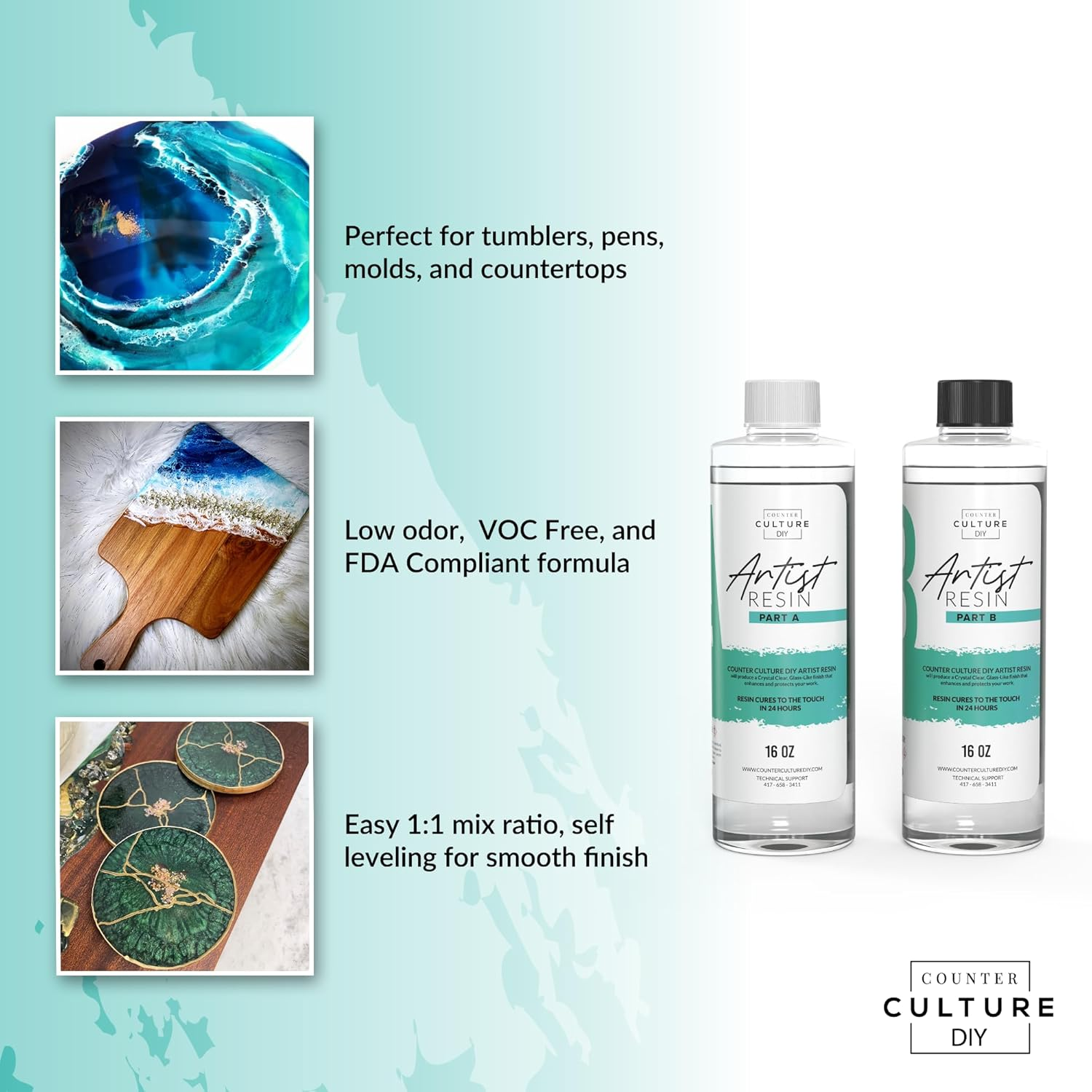Resina | Artist Resin | Medium Viscosity | Kit de 2 Galones