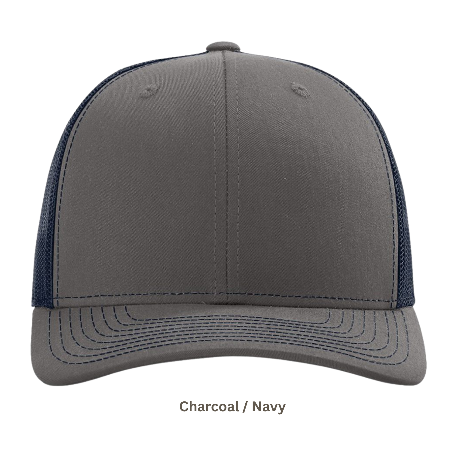 Richardson 112 | Adjustable Snapback Trucker Cap | Charcoal / Navy