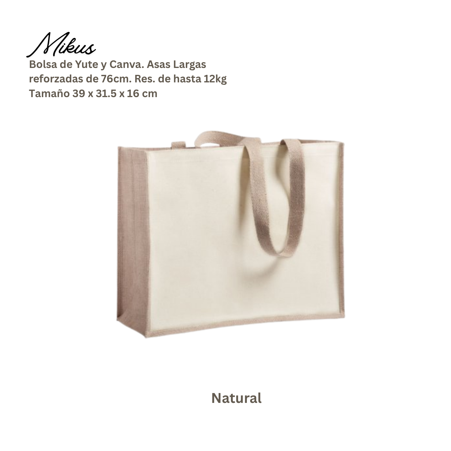 Bolsa Yute y Canva Mikus | Natural