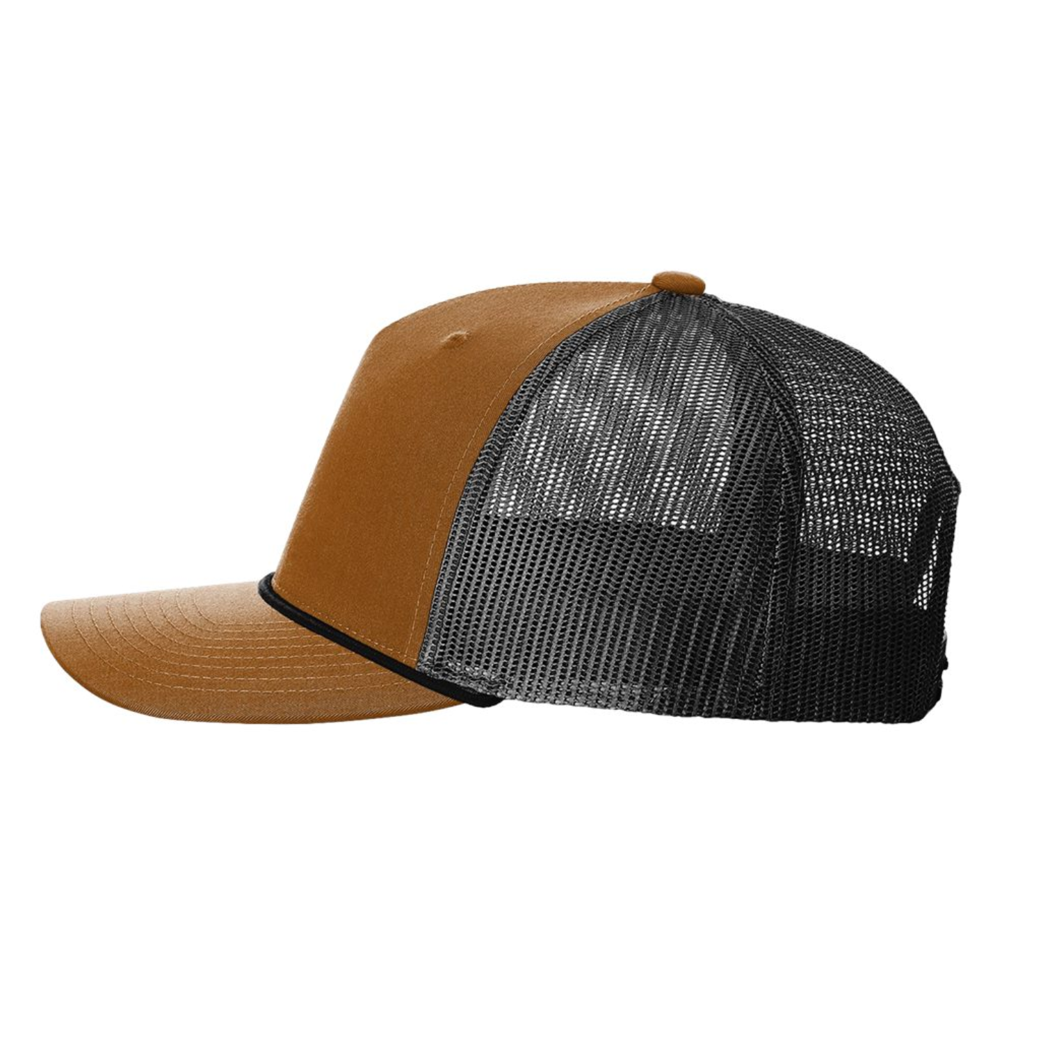 Richardson 112FPR | Five Panel Trucker with Rope Cap | Caramel/ Black