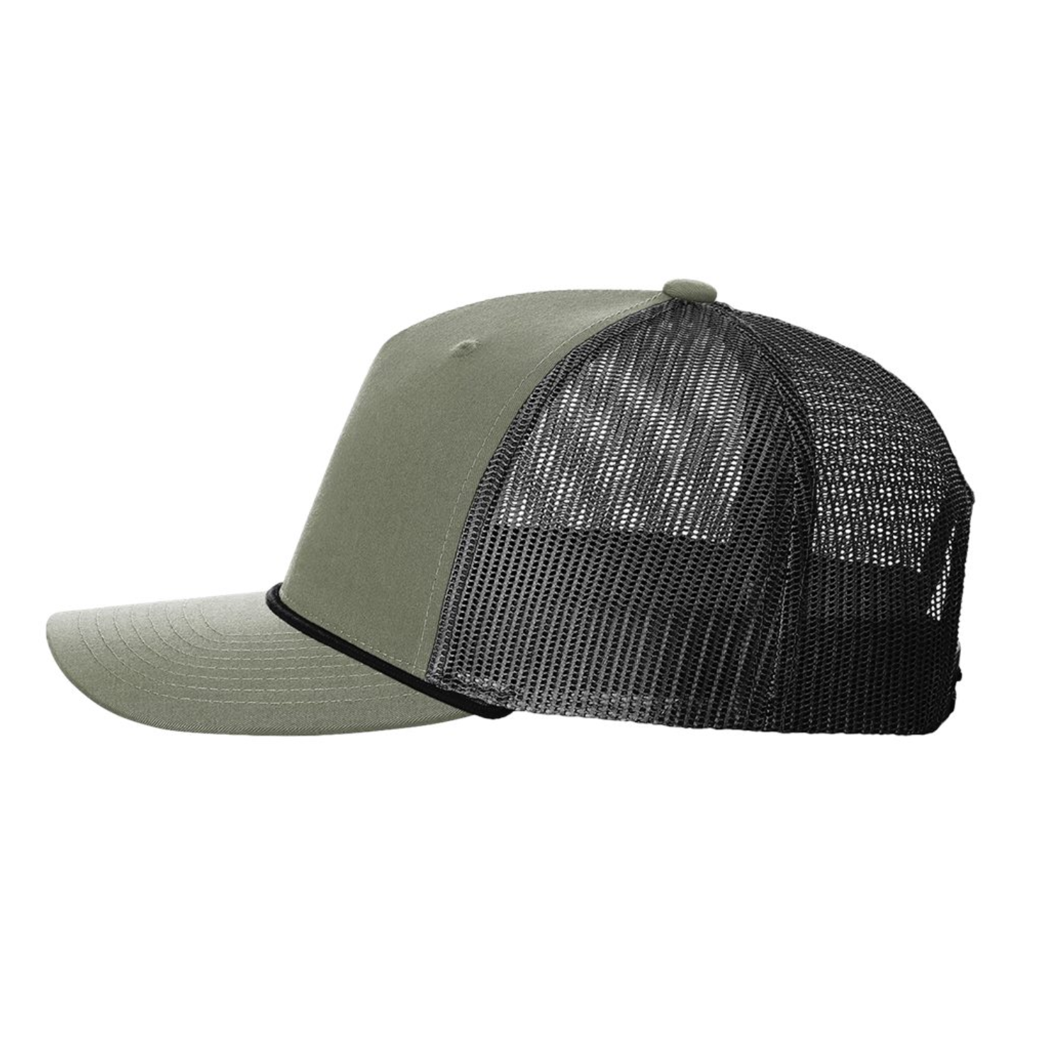 Richardson 112FPR | Five Panel Trucker with Rope Cap | Loden Green/ Black