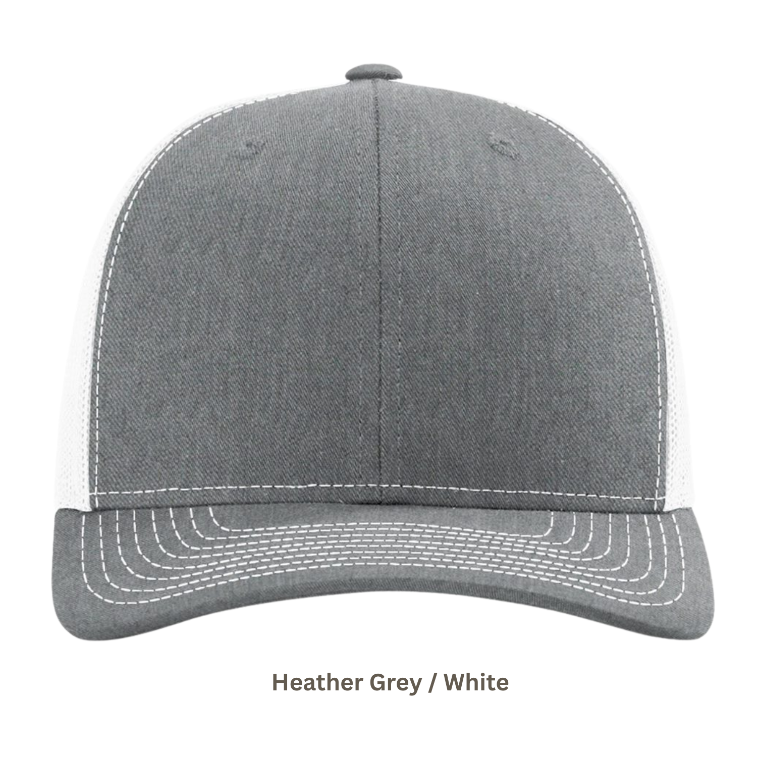 Richardson 112 | Adjustable Snapback Trucker Cap | Heather Grey/ White