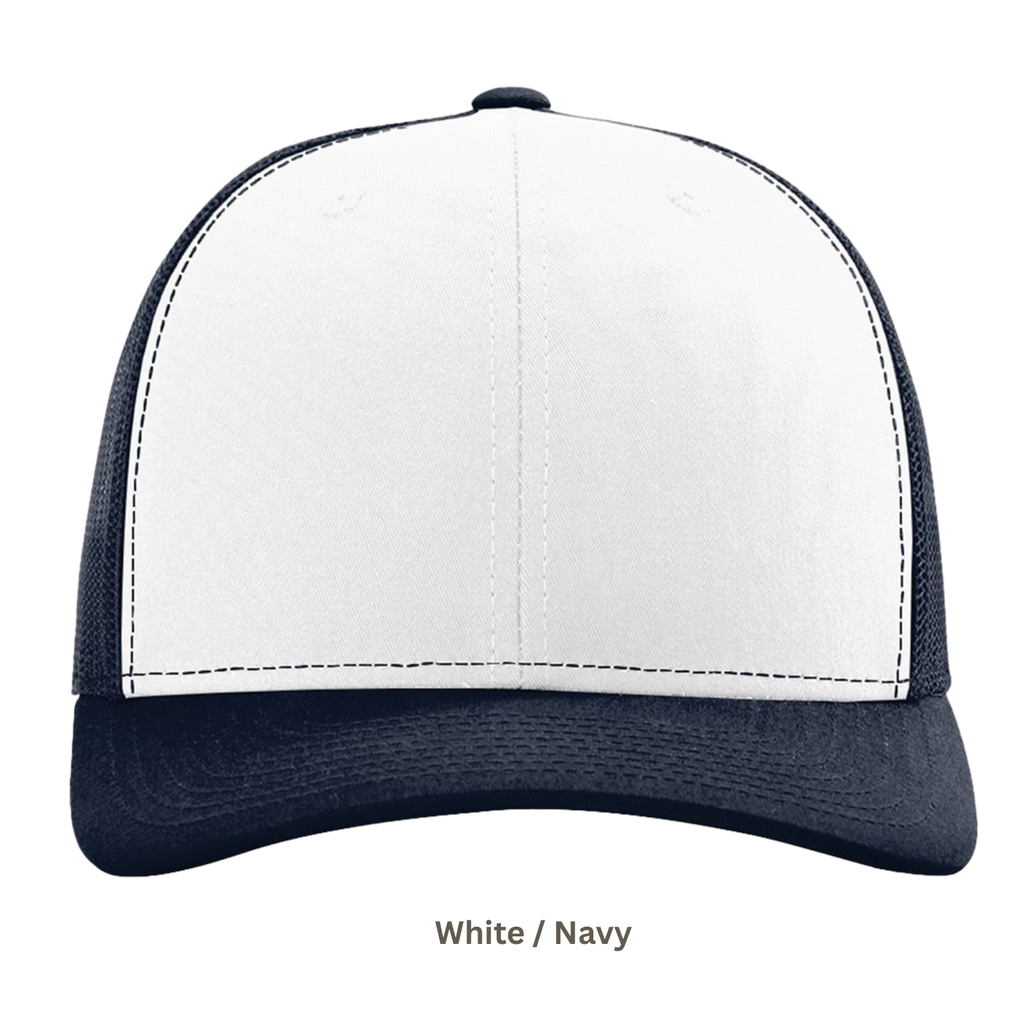 Richardson 112 | Adjustable Snapback Trucker Cap | White/ Navy
