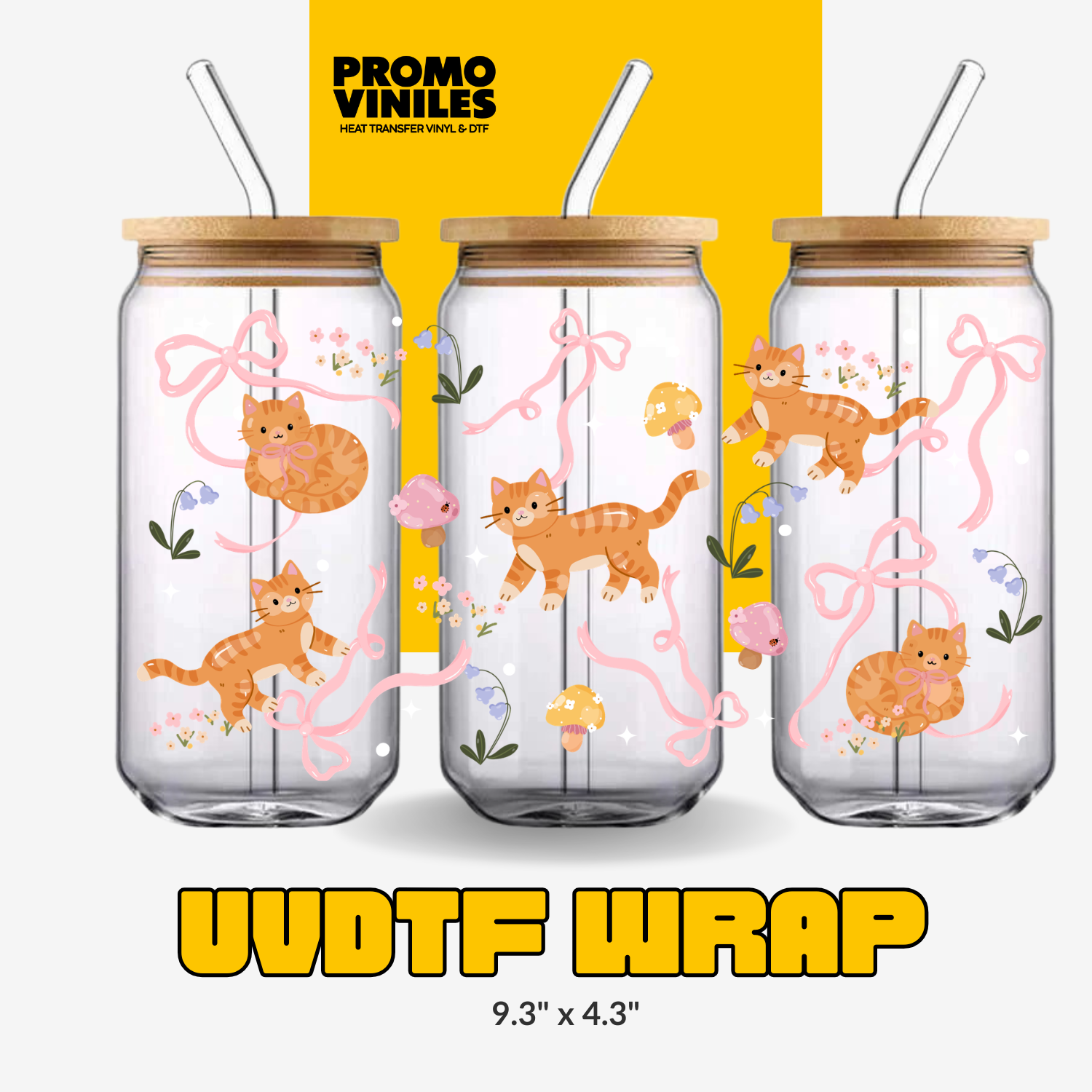 UV DTF Wrap | Orange Kitty