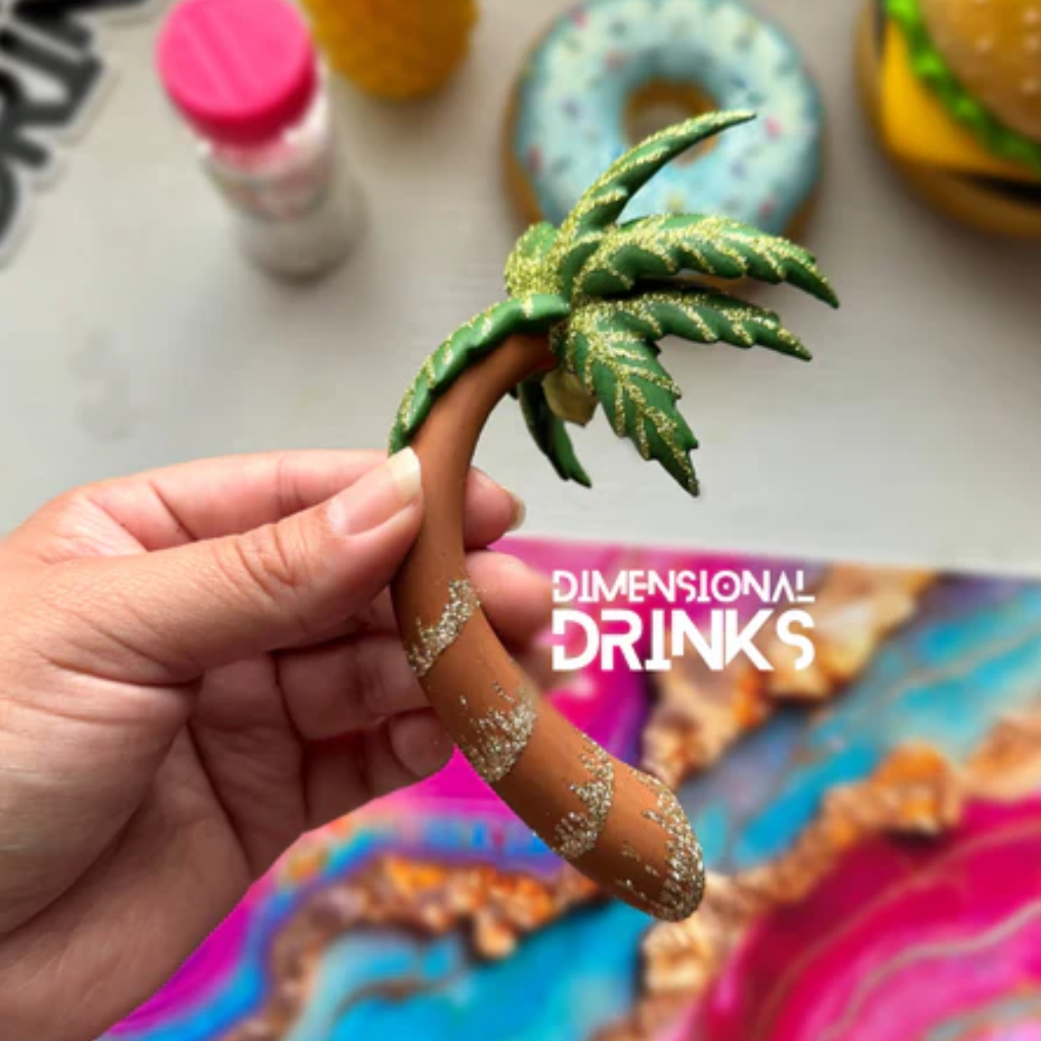 Dimensional Drinks | Palm Tree Tumbler Handle