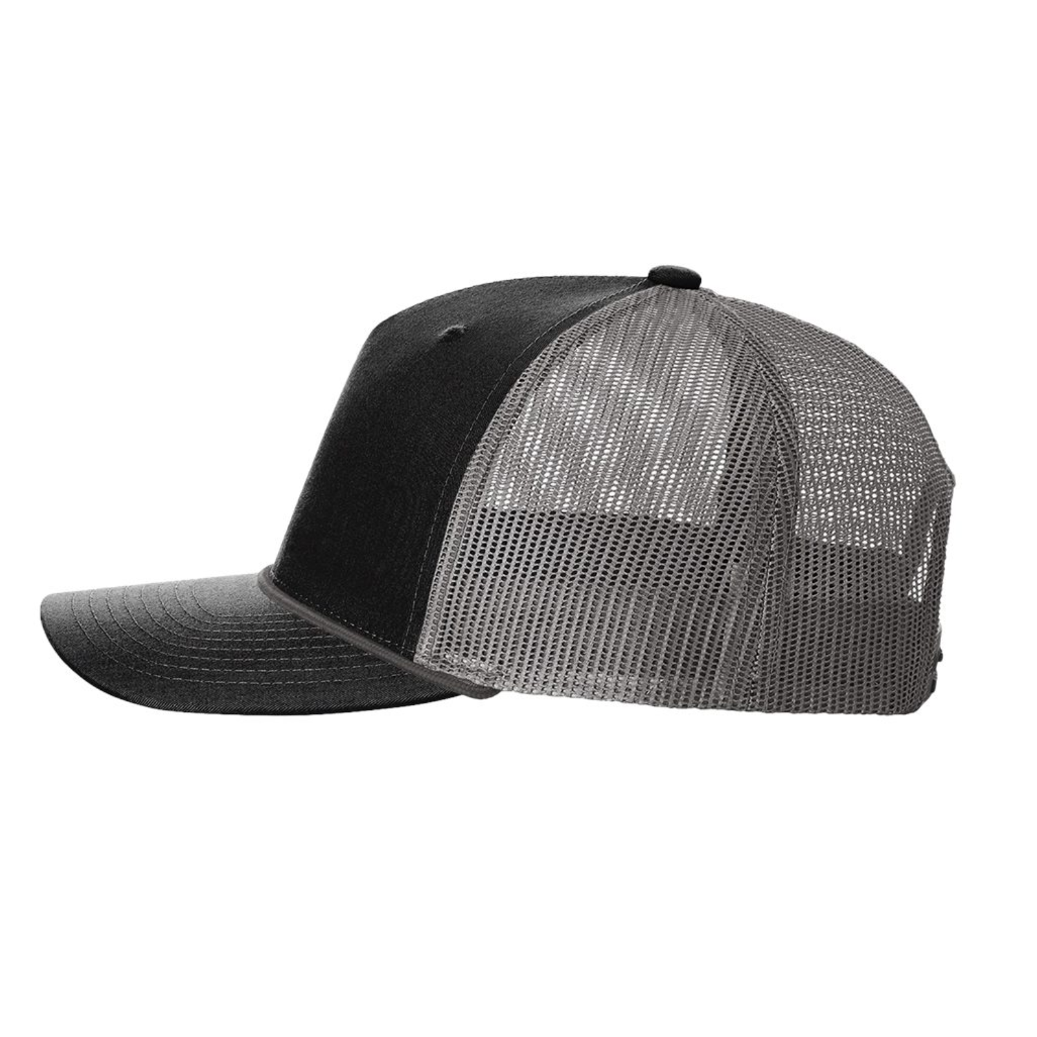 Richardson 112FPR | Five Panel Trucker with Rope Cap | Black/ Charcoal
