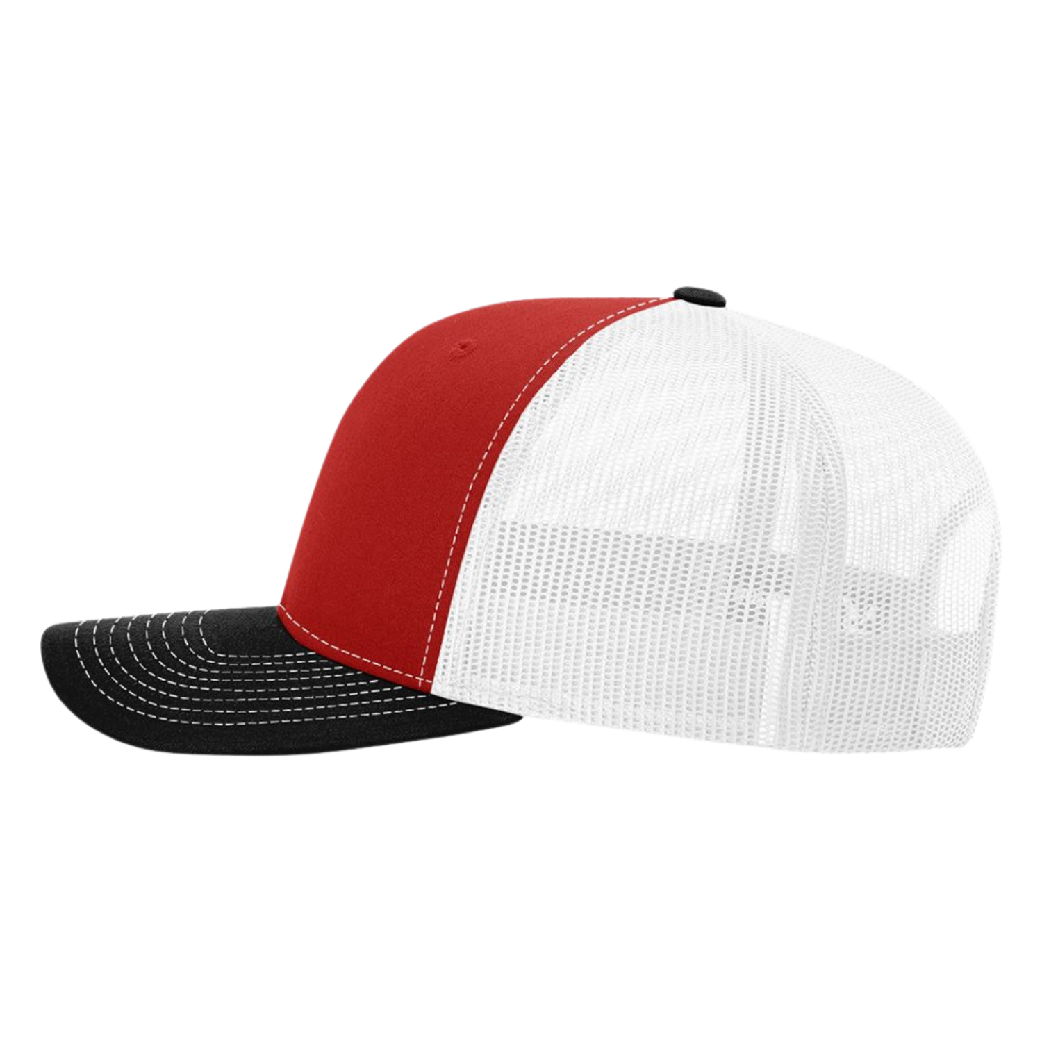 Richardson 112 | Adjustable Snapback Trucker Cap | Red/ White/ Black
