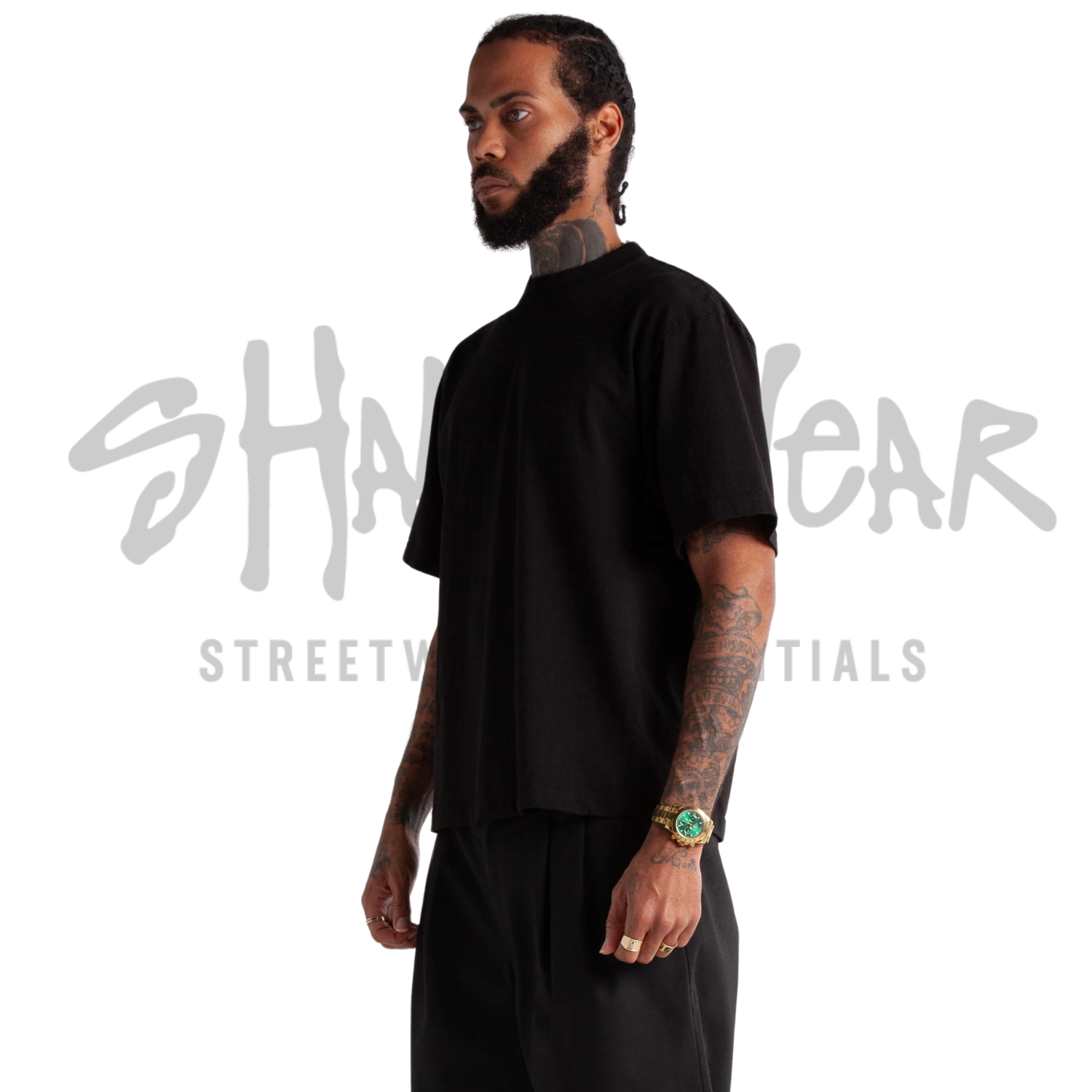 Shaka Wear Max Heavyweight Cropped Tee | Black | 7.5 oz