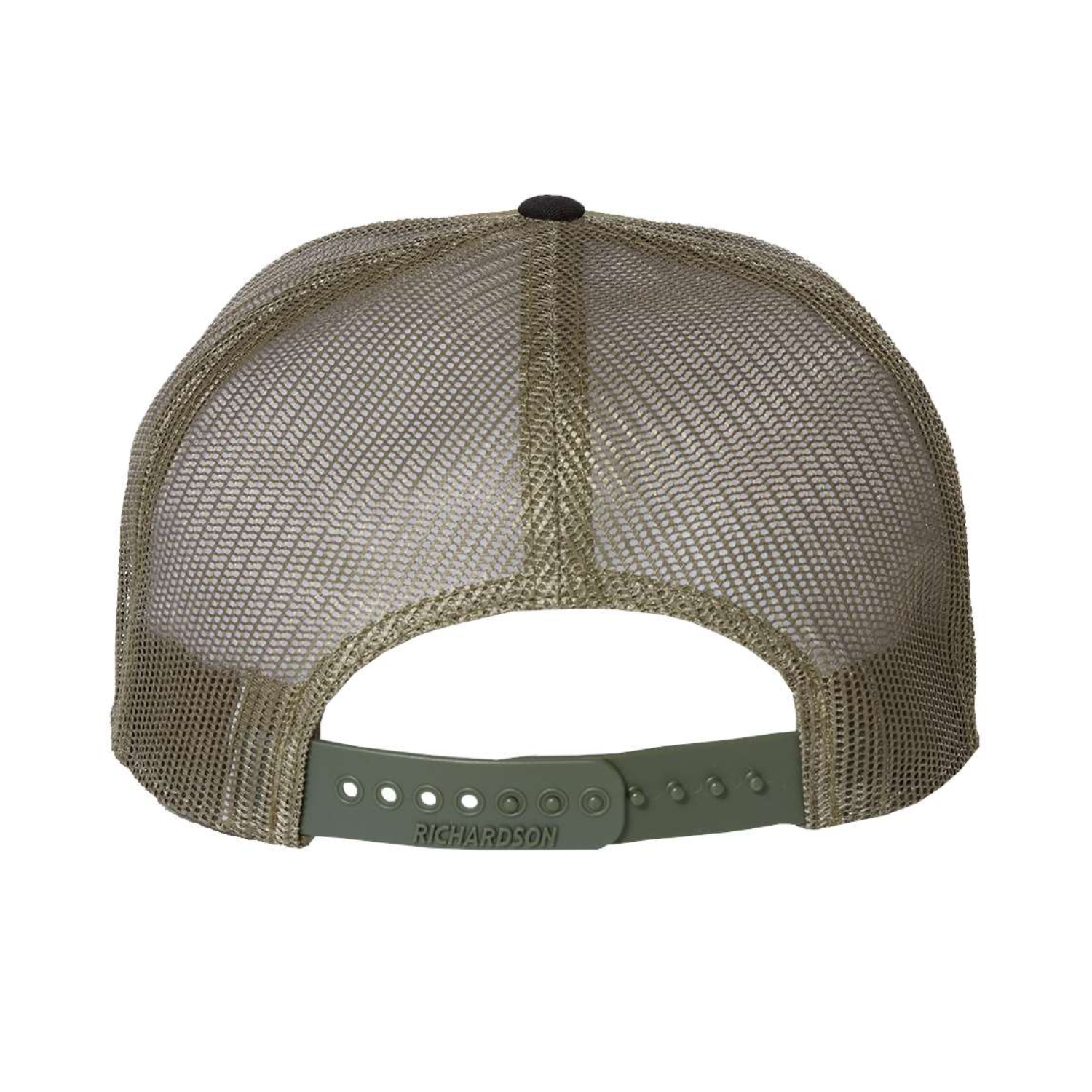 Richardson 168 | Seven Panel Trucker Cap | Black/ Camo/ Loden