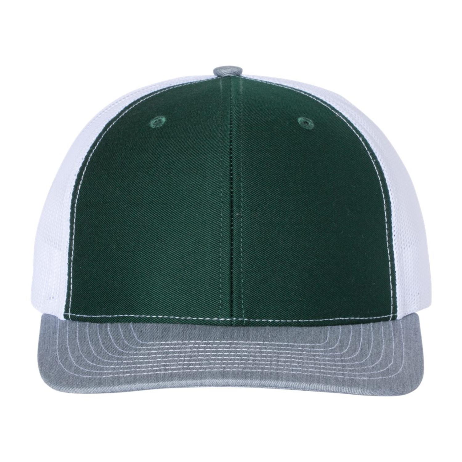 Richardson 112 | Adjustable Snapback Trucker Cap | Dark Green/ White/ Heather Grey