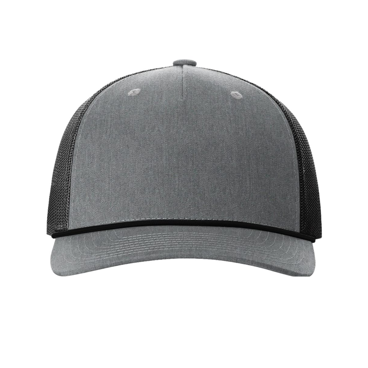 Richardson 112FPR | Five Panel Trucker with Rope Cap | Heather Grey/ Black