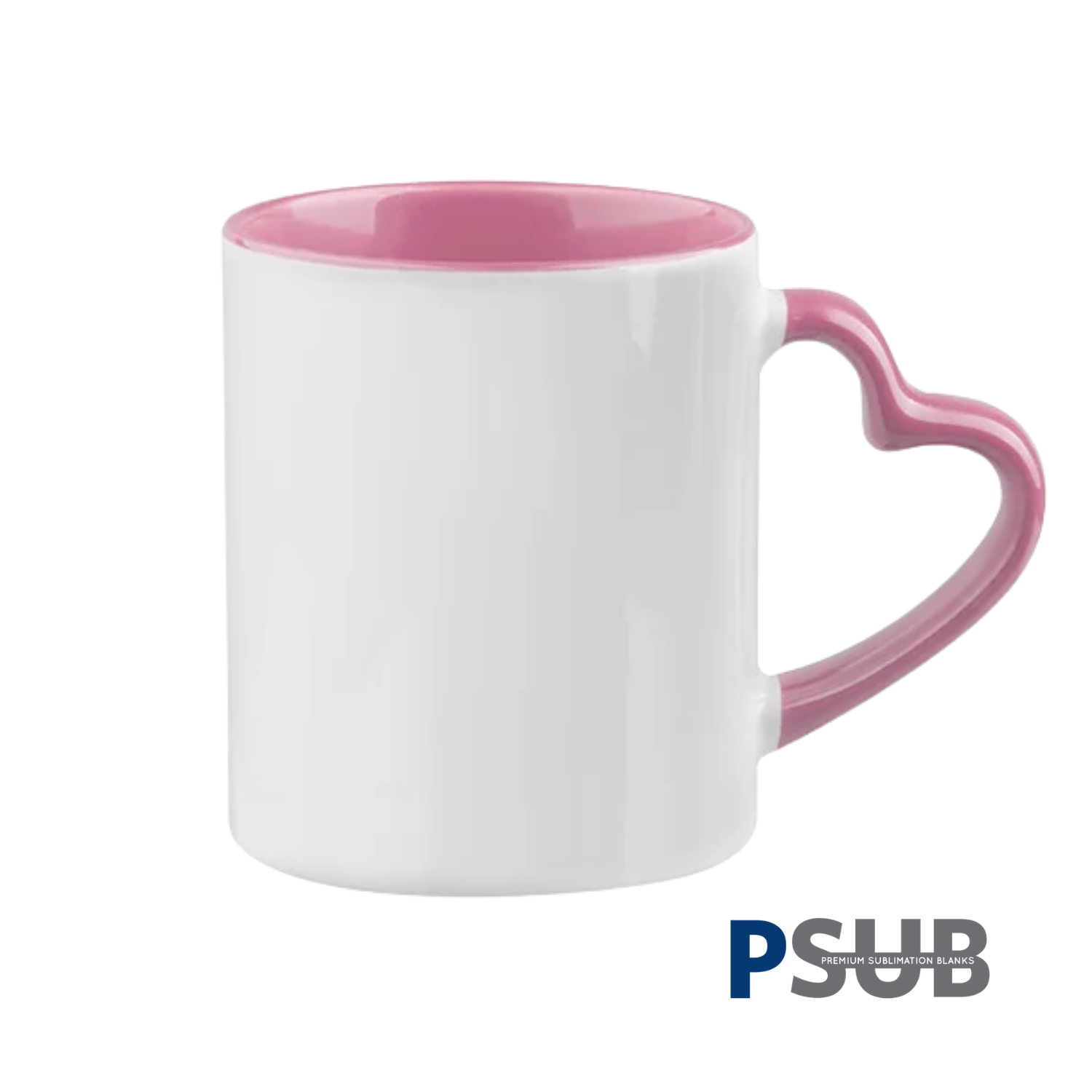 PSub - Taza Cerámica con asa en forma de corazón | Rosada | 11oz - Promo Viniles Panamá