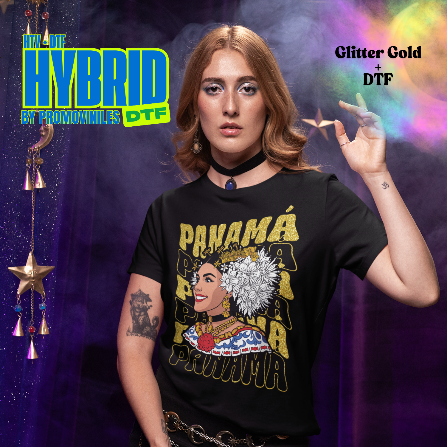 Hybrid DTF | Empollerada | Glitter Gold