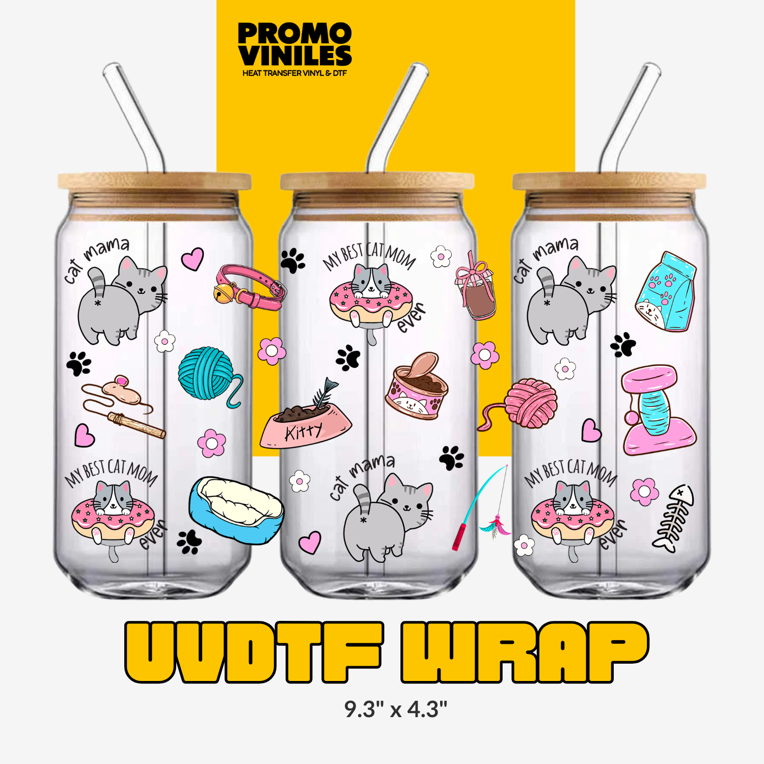 UV DTF Wrap | Cat Mom