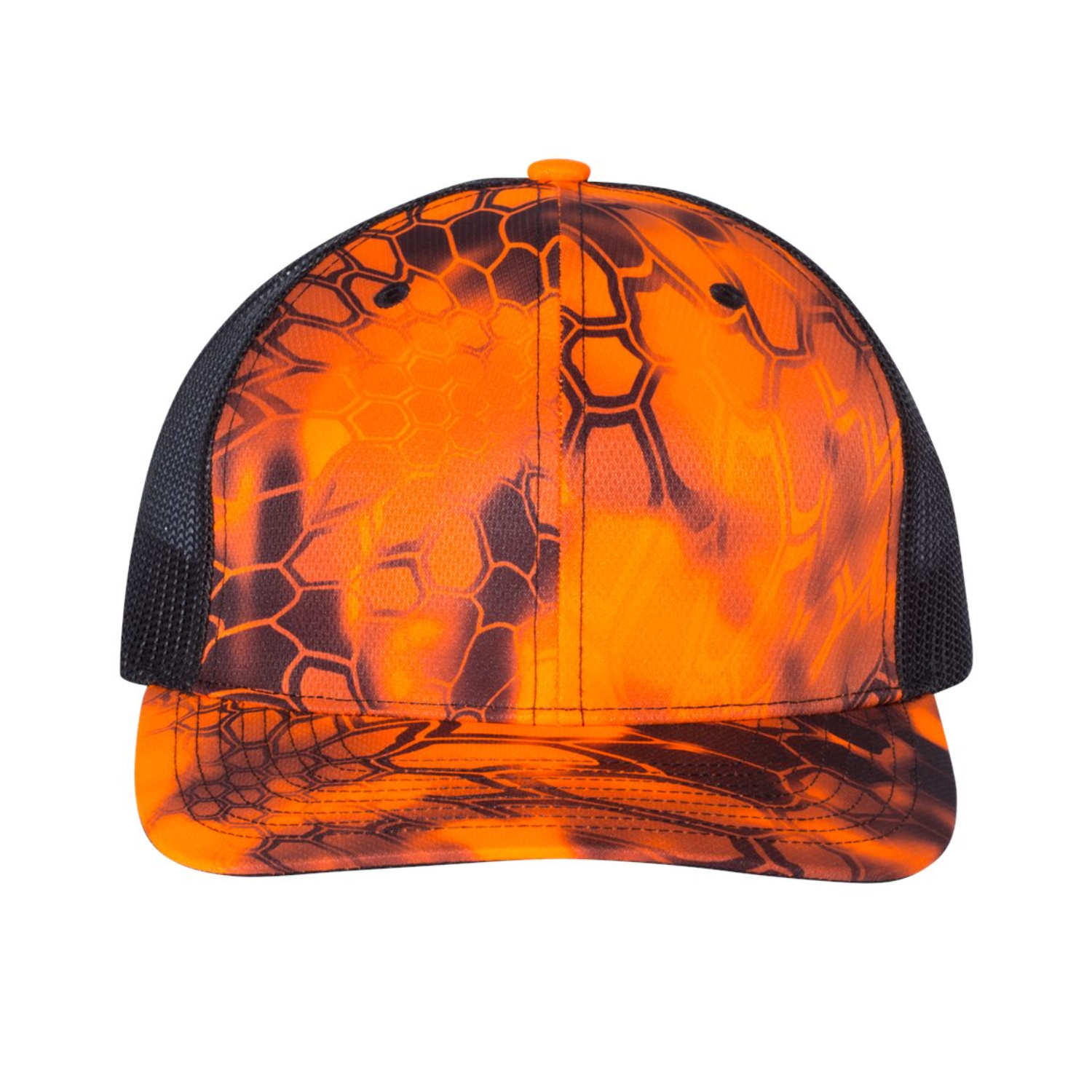 Richardson 112P | Patterned Snapback Trucker Cap | Kryptek Inferno/ Black