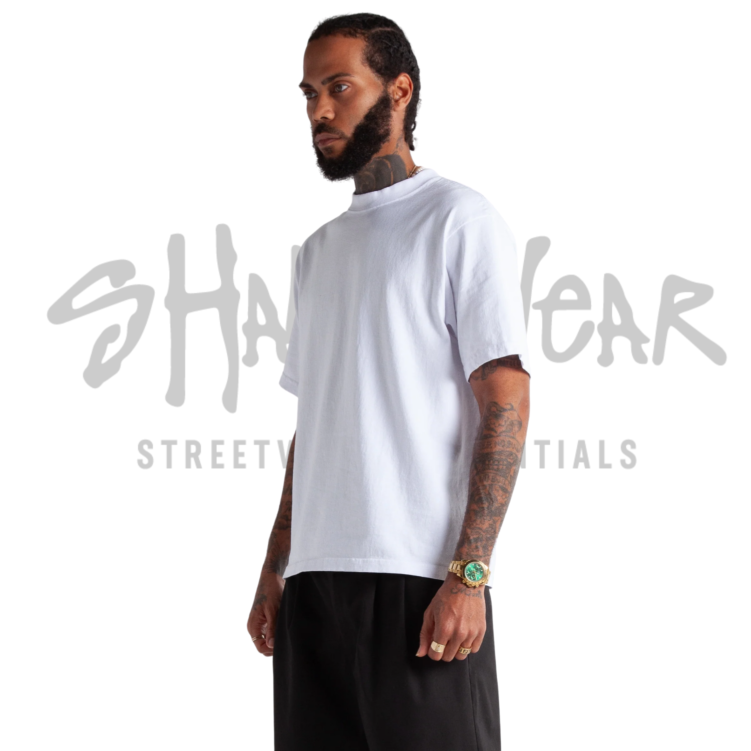 Shaka Wear Max Heavyweight Cropped Tee | White | 7.5 oz