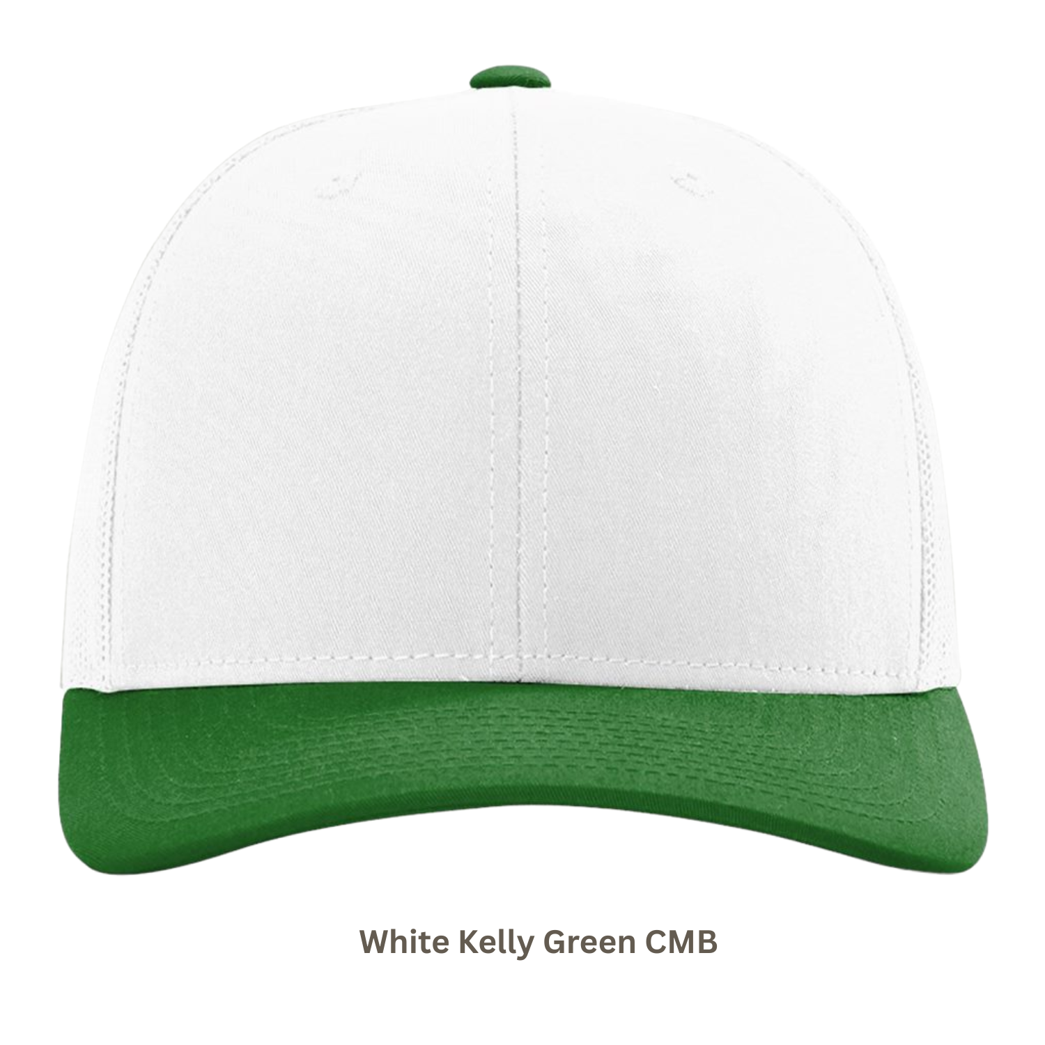 Richardson 112 | Adjustable Snapback Trucker Cap | White Kelly Green CMB