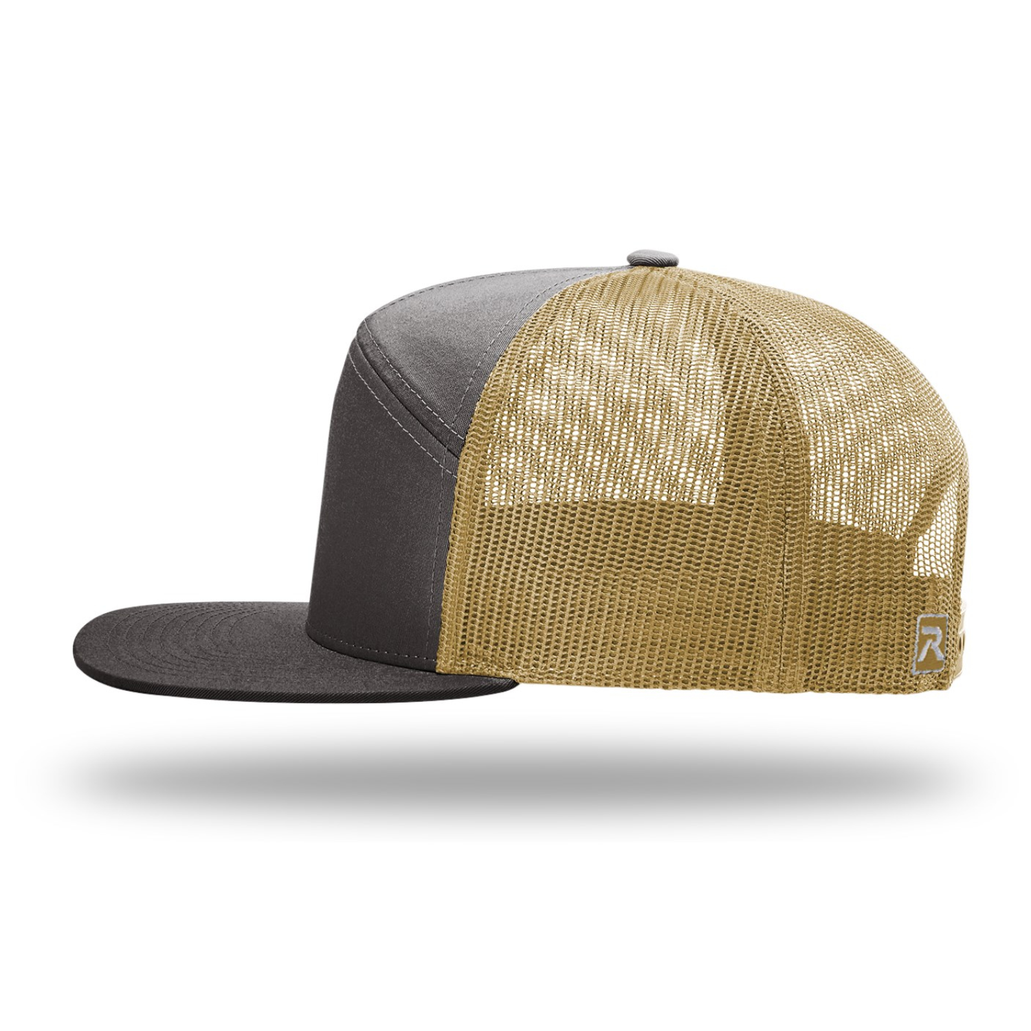 Richardson 168 | Seven Panel Trucker Cap | Charcoal/ Old Gold
