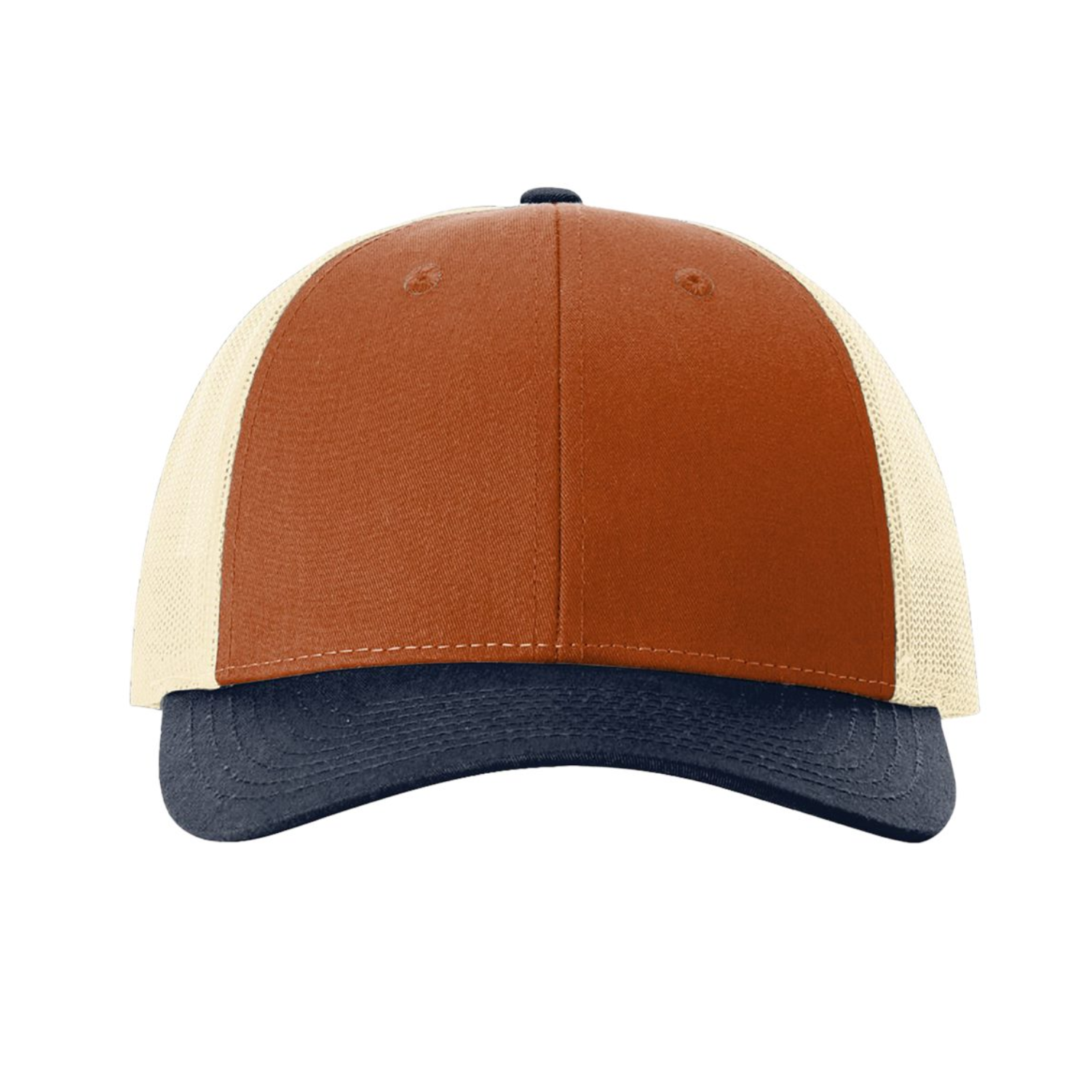 Richardson 115 | Low Pro Trucker Cap | Dark Orange/ Birch/ Patriot Blue