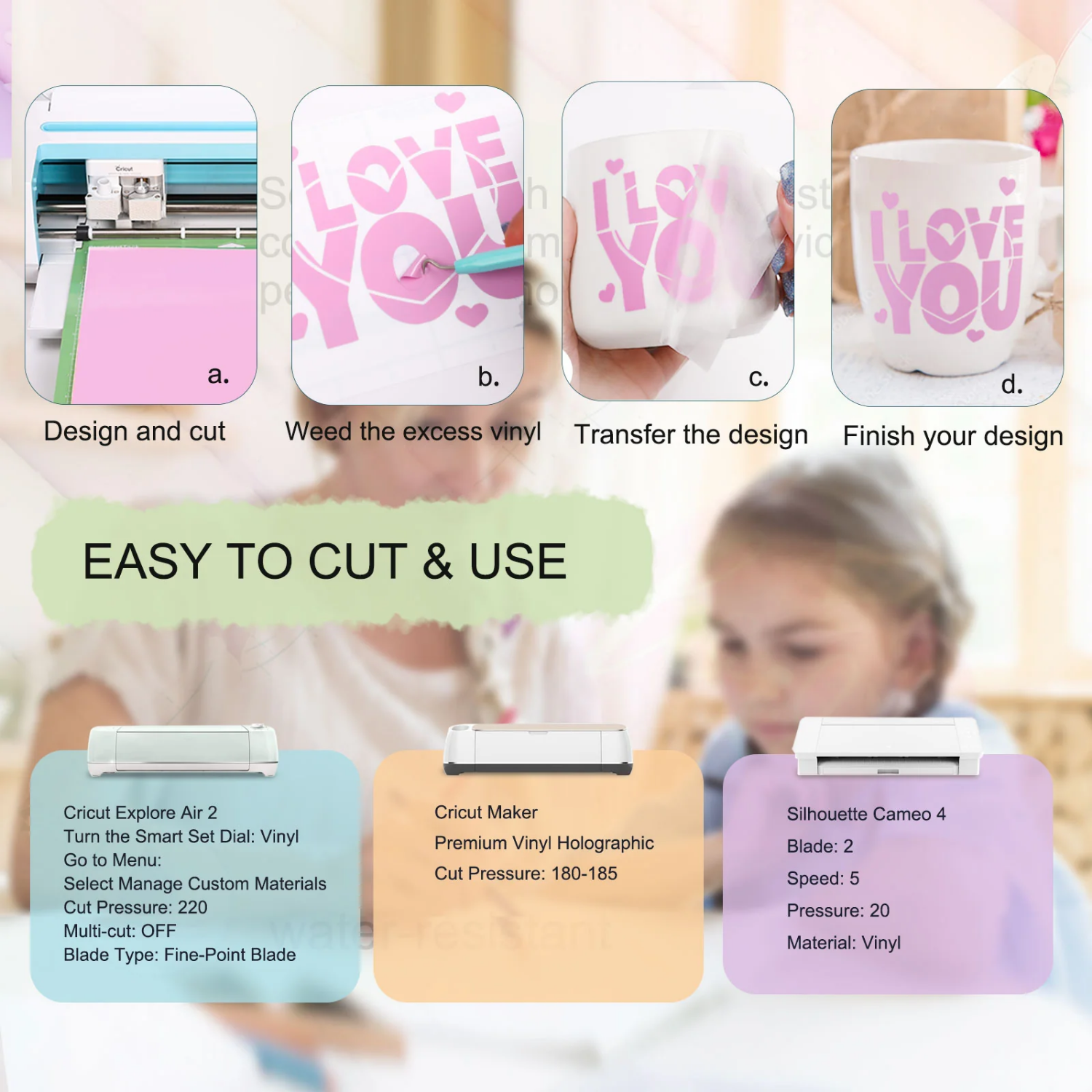 Pack | Vinil Adhesivo Permanente | 001 Glossy Pastel Bundle | 12 Pies