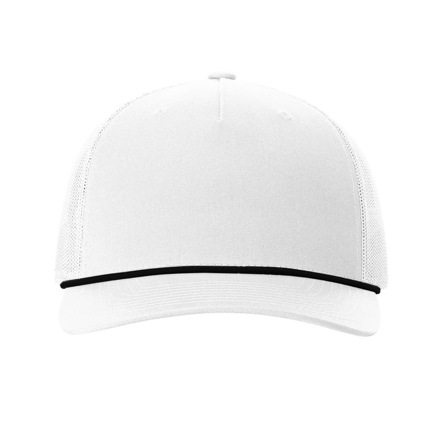 Richardson 112FPR | Five Panel Trucker with Rope Cap | White/ Black