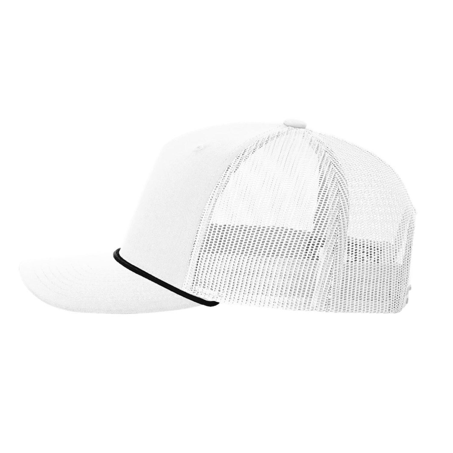 Richardson 112FPR | Five Panel Trucker with Rope Cap | White/ Black
