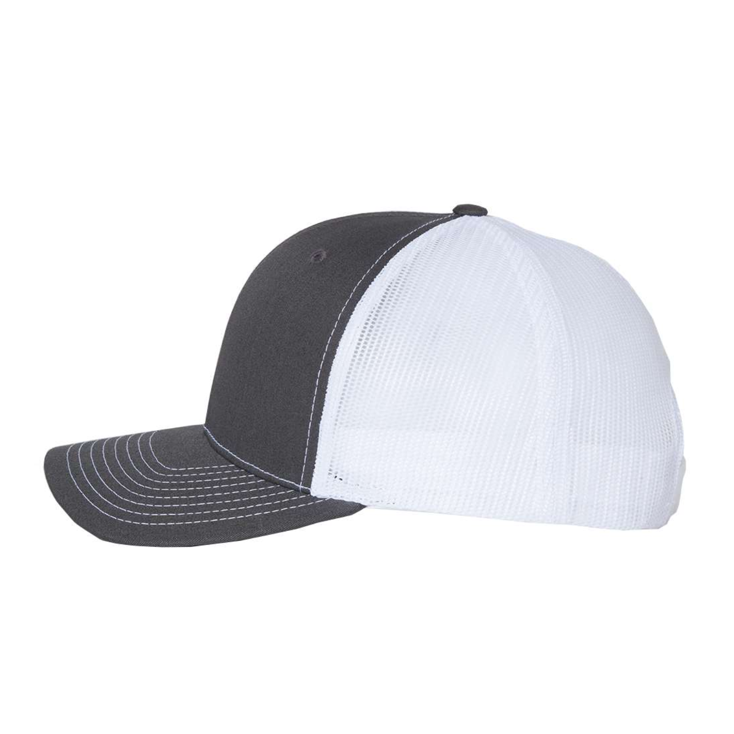Richardson 112 | Adjustable Snapback Trucker Cap | Charcoal/ White