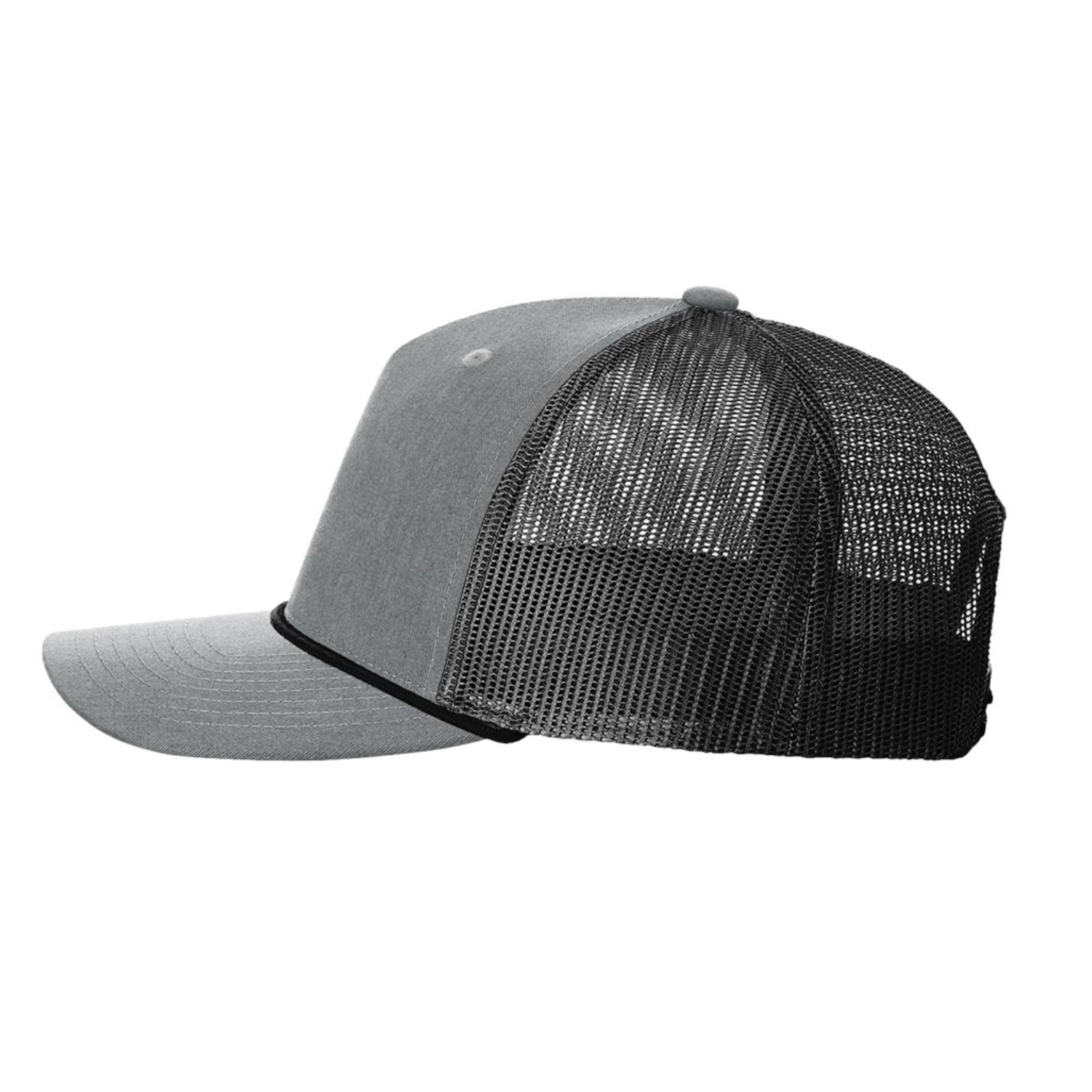 Richardson 112FPR | Five Panel Trucker with Rope Cap | Heather Grey/ Black