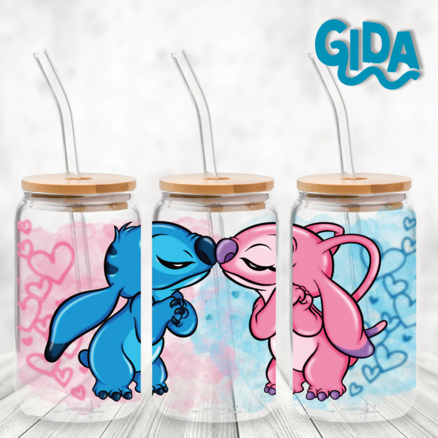 UV DTF Wrap | Pink and blue splash background STITCHY | 9.5 x 4.33"