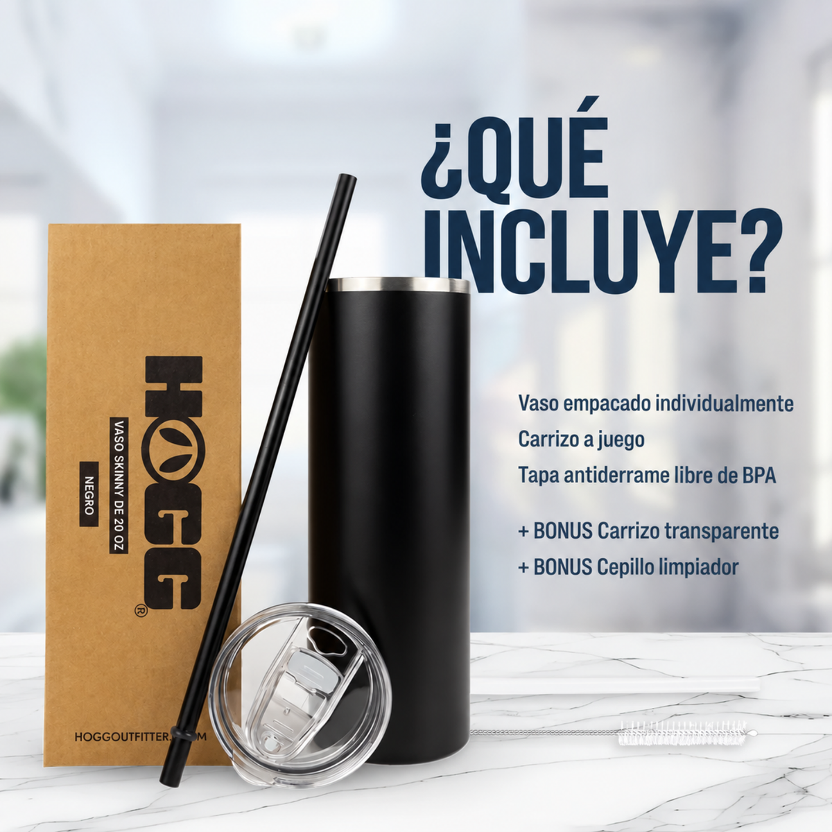 Vaso Skinny 20oz | Acero Inoxidable | para Láser o UVDTF