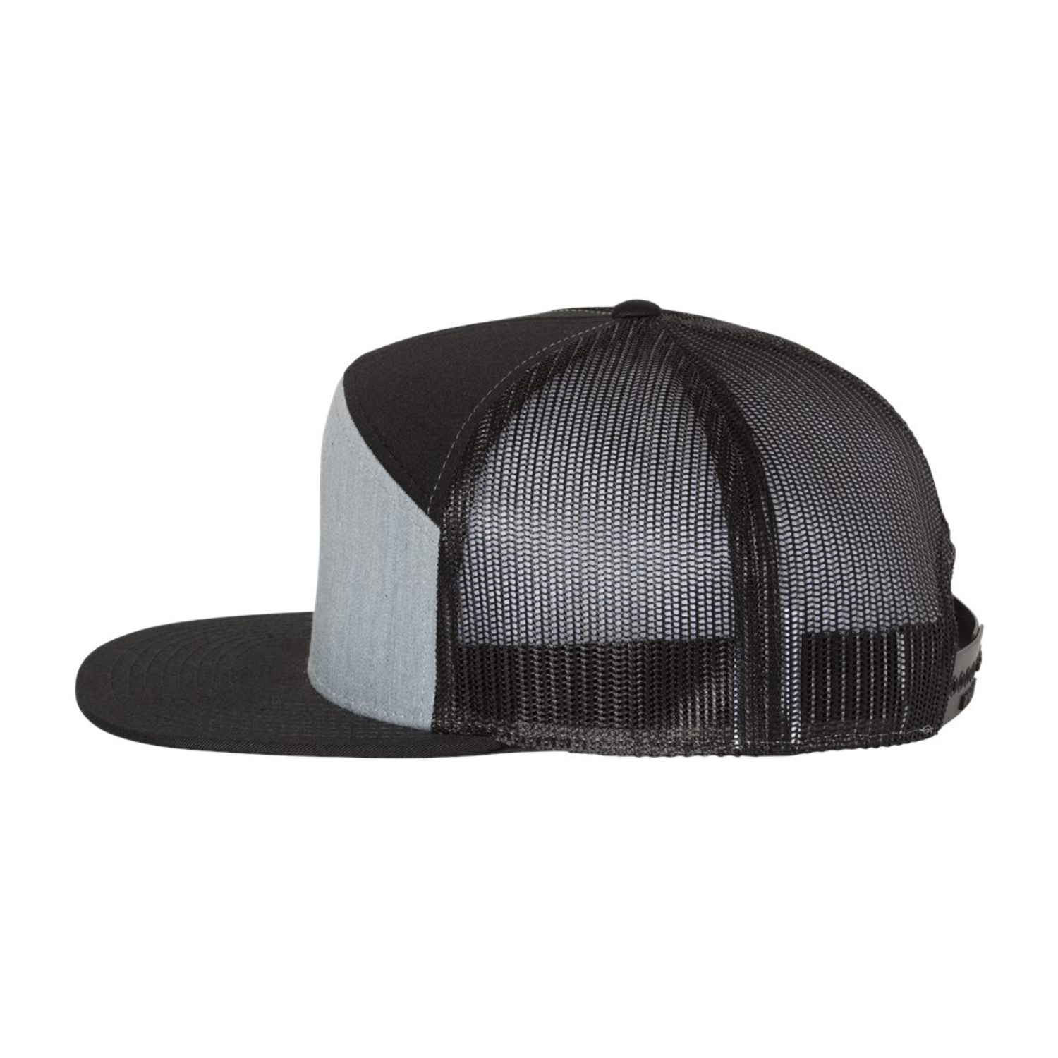 Richardson 168 | Seven Panel Trucker Cap | Heather Grey/ Black