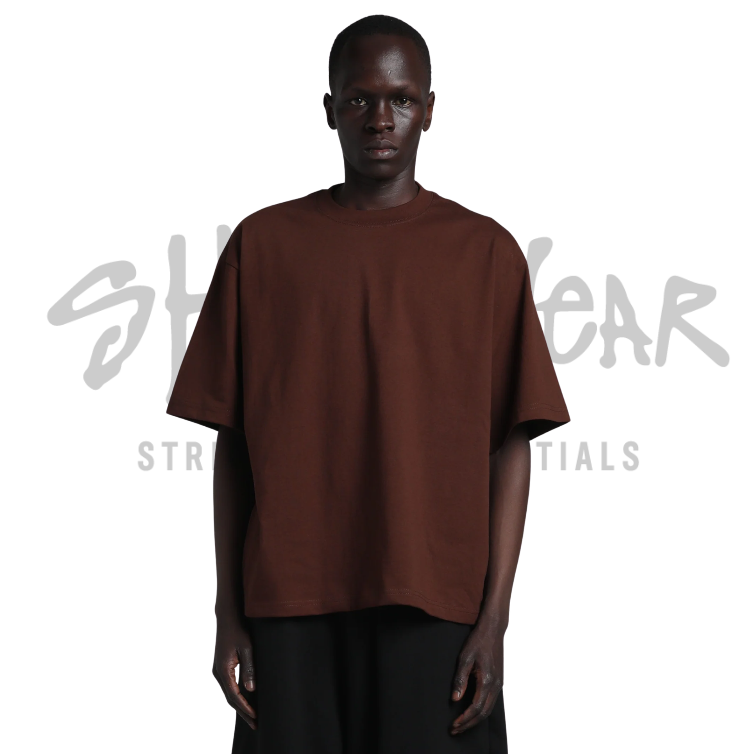 Shaka Wear Max Heavyweight Cropped Tee | Brown | 7.5 oz
