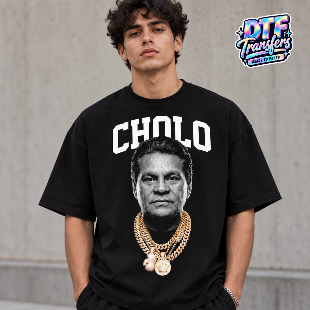 DTF Transfers | Cholo | Oro Halftone
