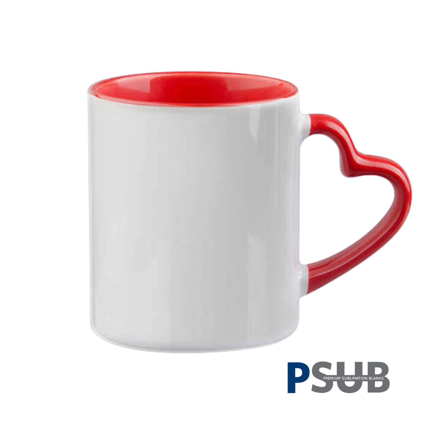 Taza Cerámica con asa en forma de corazón | Roja | 11oz