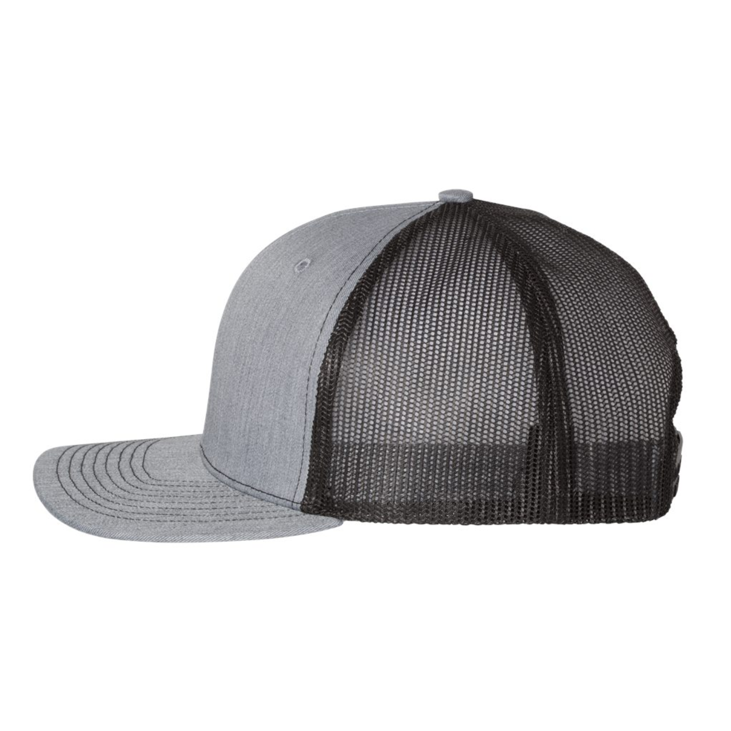 Richardson 112 | Adjustable Snapback Trucker Cap | Heather Grey/ Black