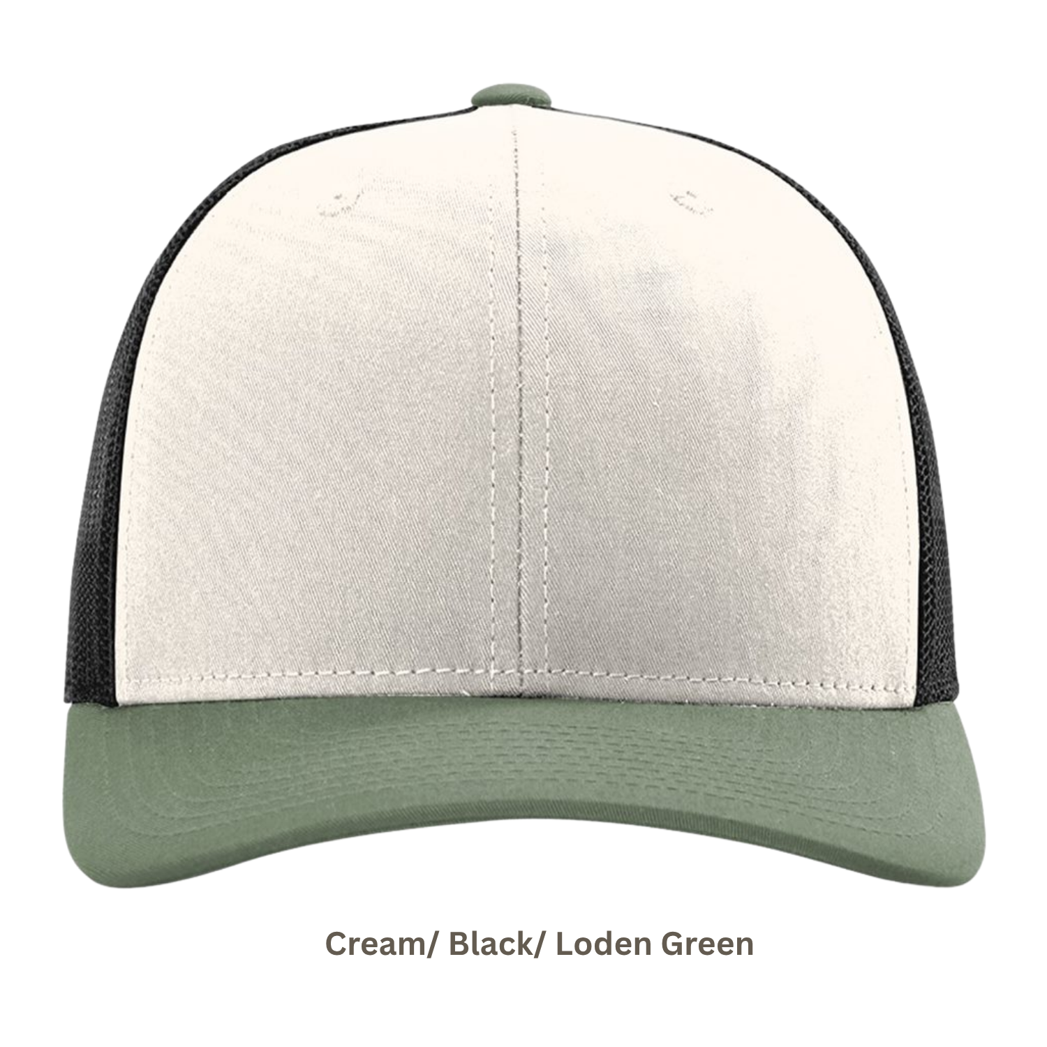 Richardson 112 | Adjustable Snapback Trucker Cap | Cream/Black/ Loden