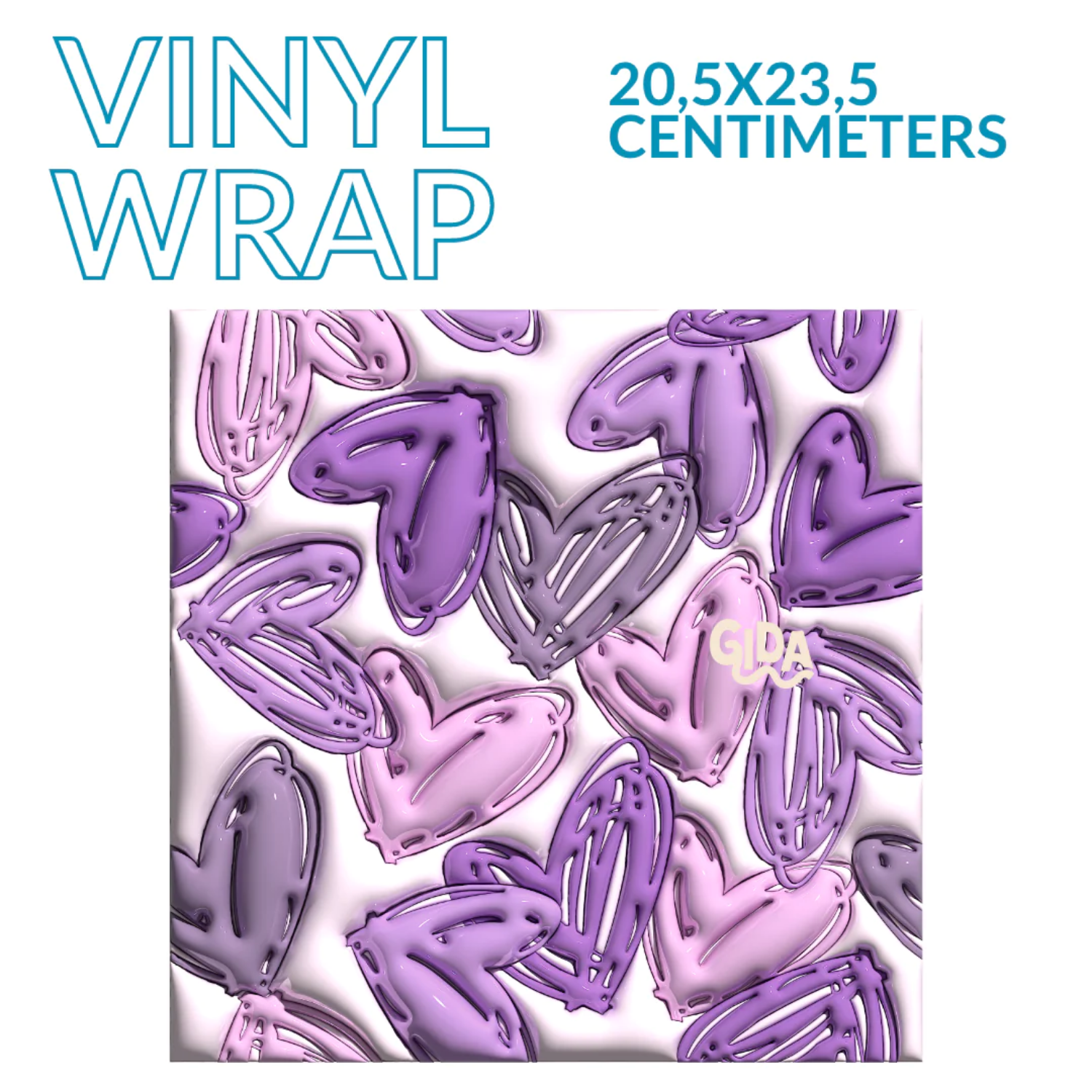 3D Wrap | Purple Hearts | 20 oz