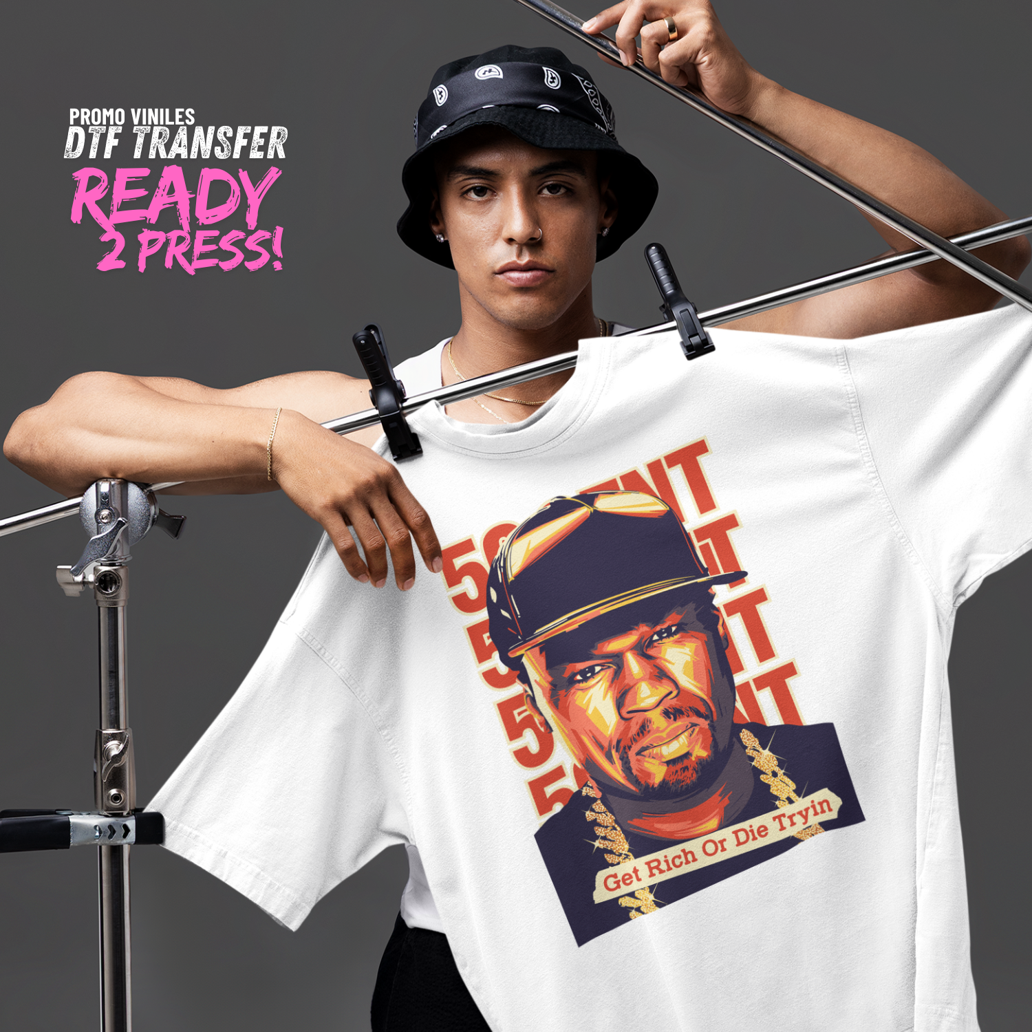 Promo Viniles Panamá - DTF Transfers | 50 Cent - Promo Viniles Panamá