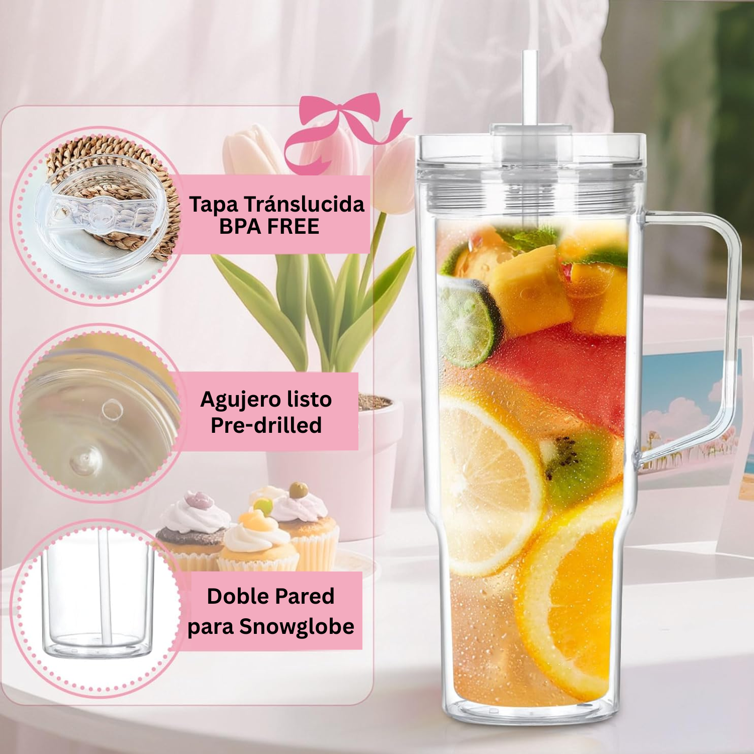 Vaso Doble Pared para Snowglobes | 40 oz