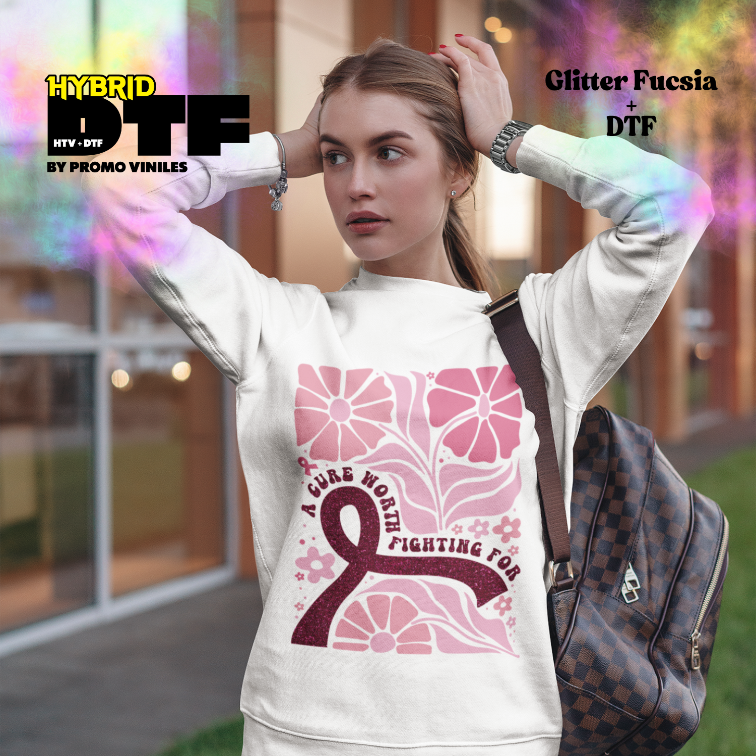 Hybrid DTF | Worth Fighting For| Glitter Fucsia