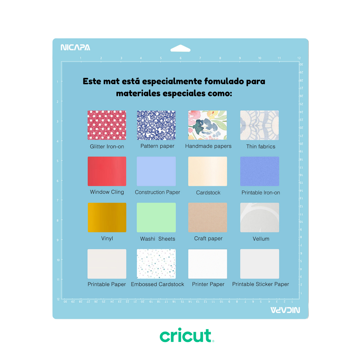 Mat de Corte | Nicapa para Cricut | 12"x12" | Light Grip