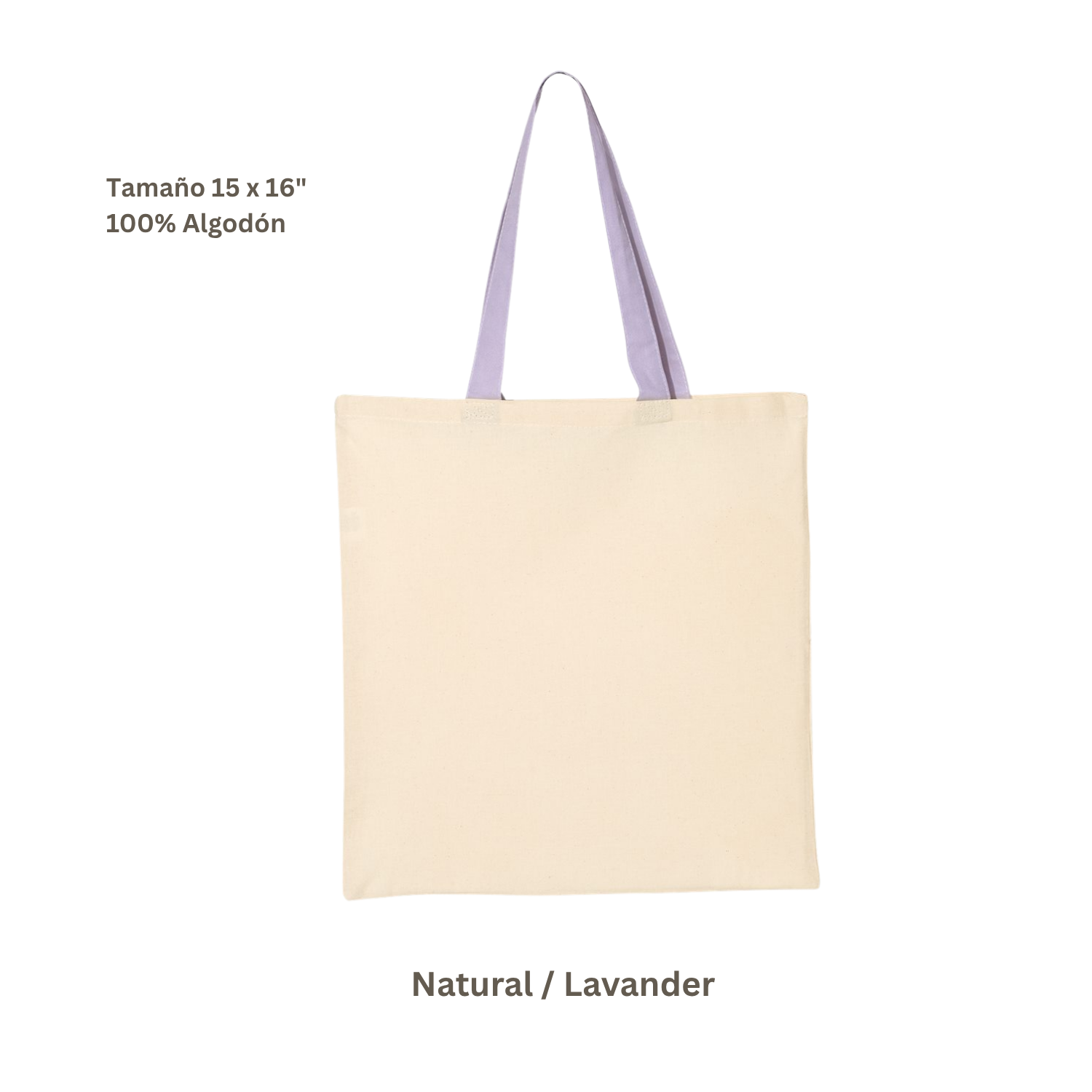 Bolsa Tote de Algodón Natural | Asa Color Lavanda