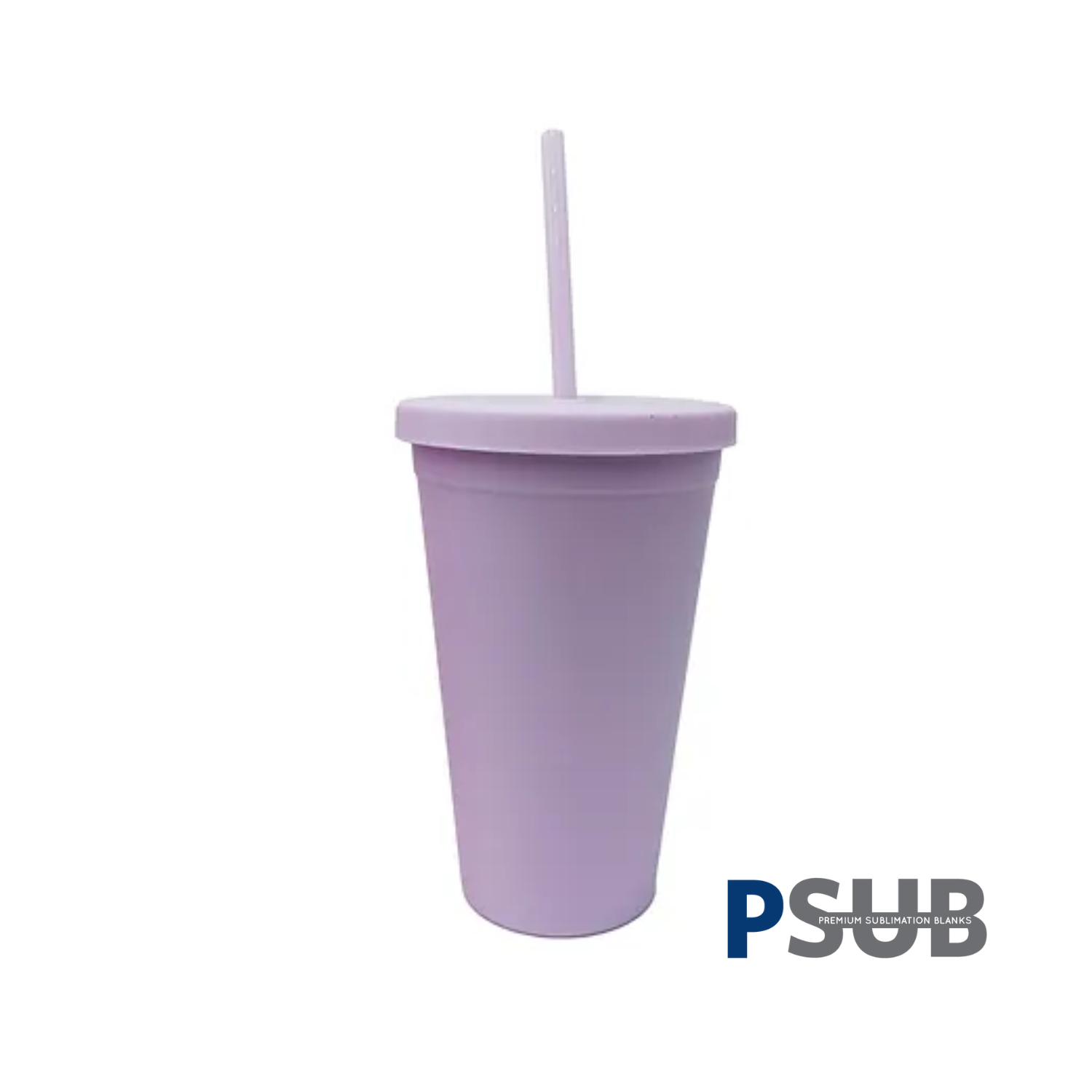 Vaso Doble Pared con carrizo y tapa | 16 oz | Lila Mate
