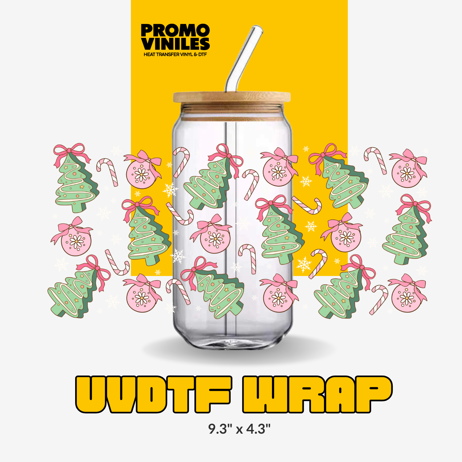 UV DTF Wrap | Snow Canes