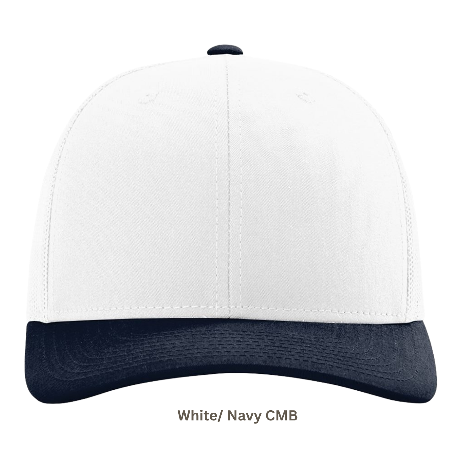 Richardson 112 | Adjustable Snapback Trucker Cap | White/ Navy CMB