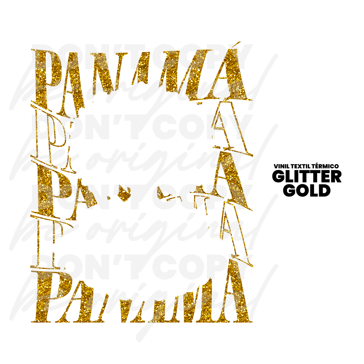 Hybrid DTF | Empollerada Panamá | Glitter Gold