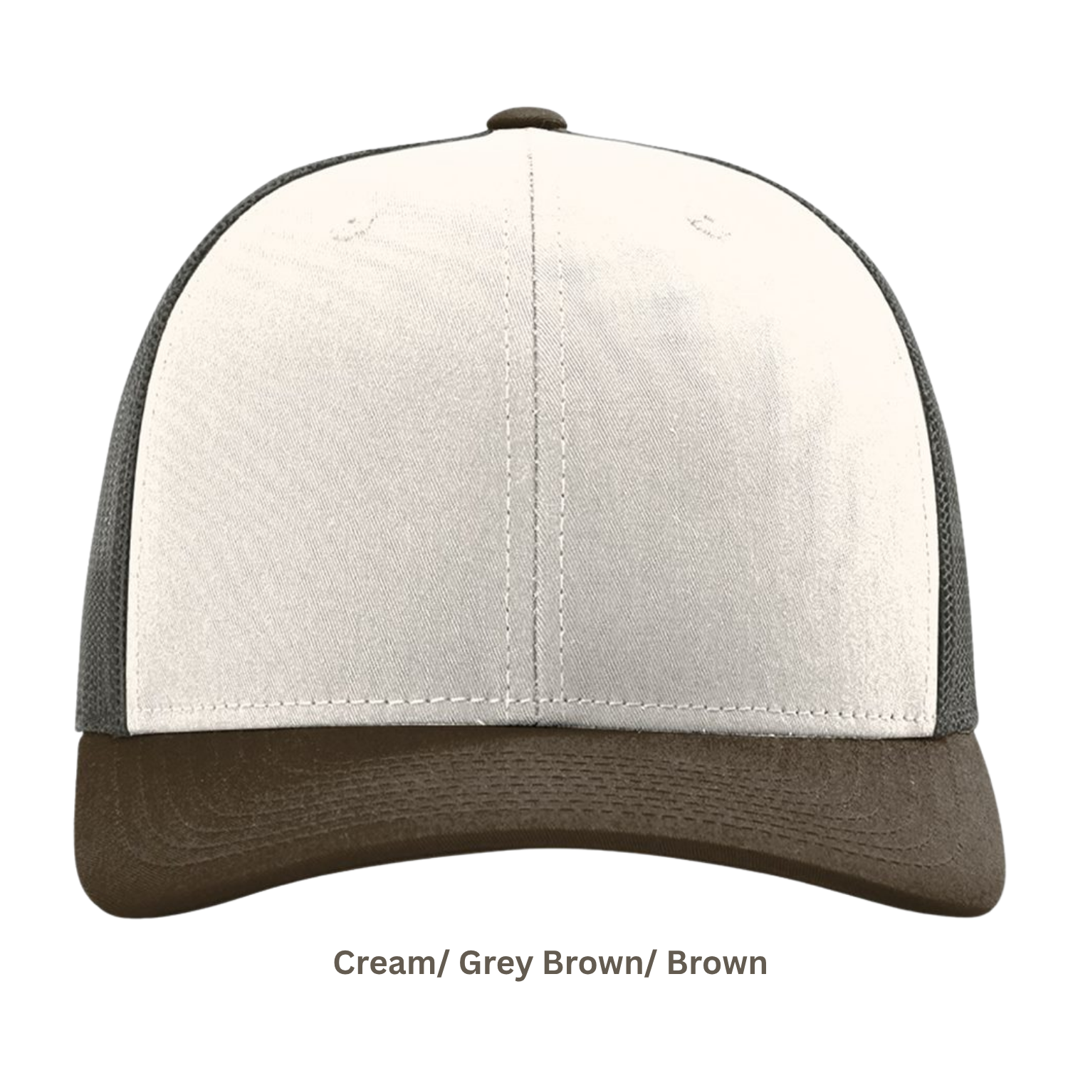 Richardson 112 | Adjustable Snapback Trucker Cap | Cream/ Grey Brown/ Brown