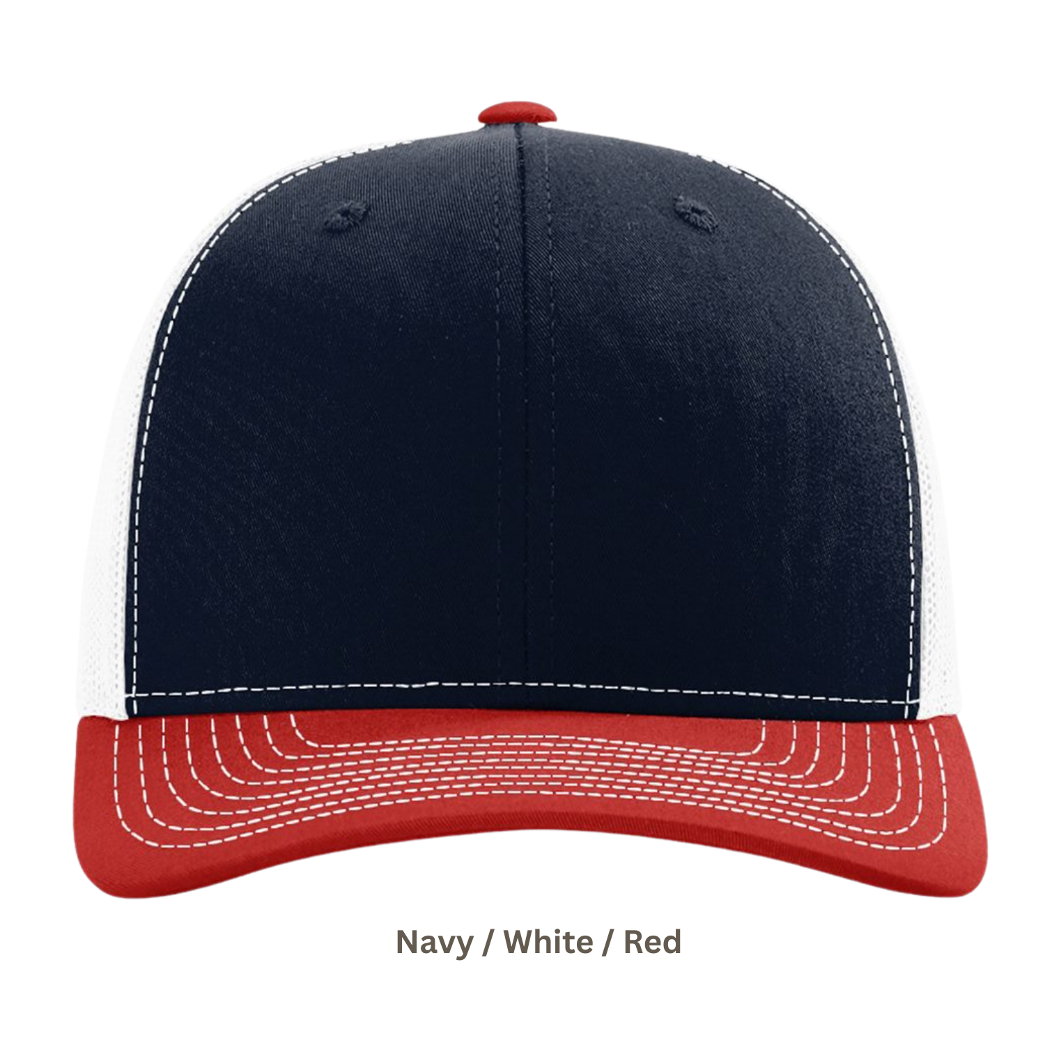 Richardson 112 | Adjustable Snapback Trucker Cap | Navy / White / Red