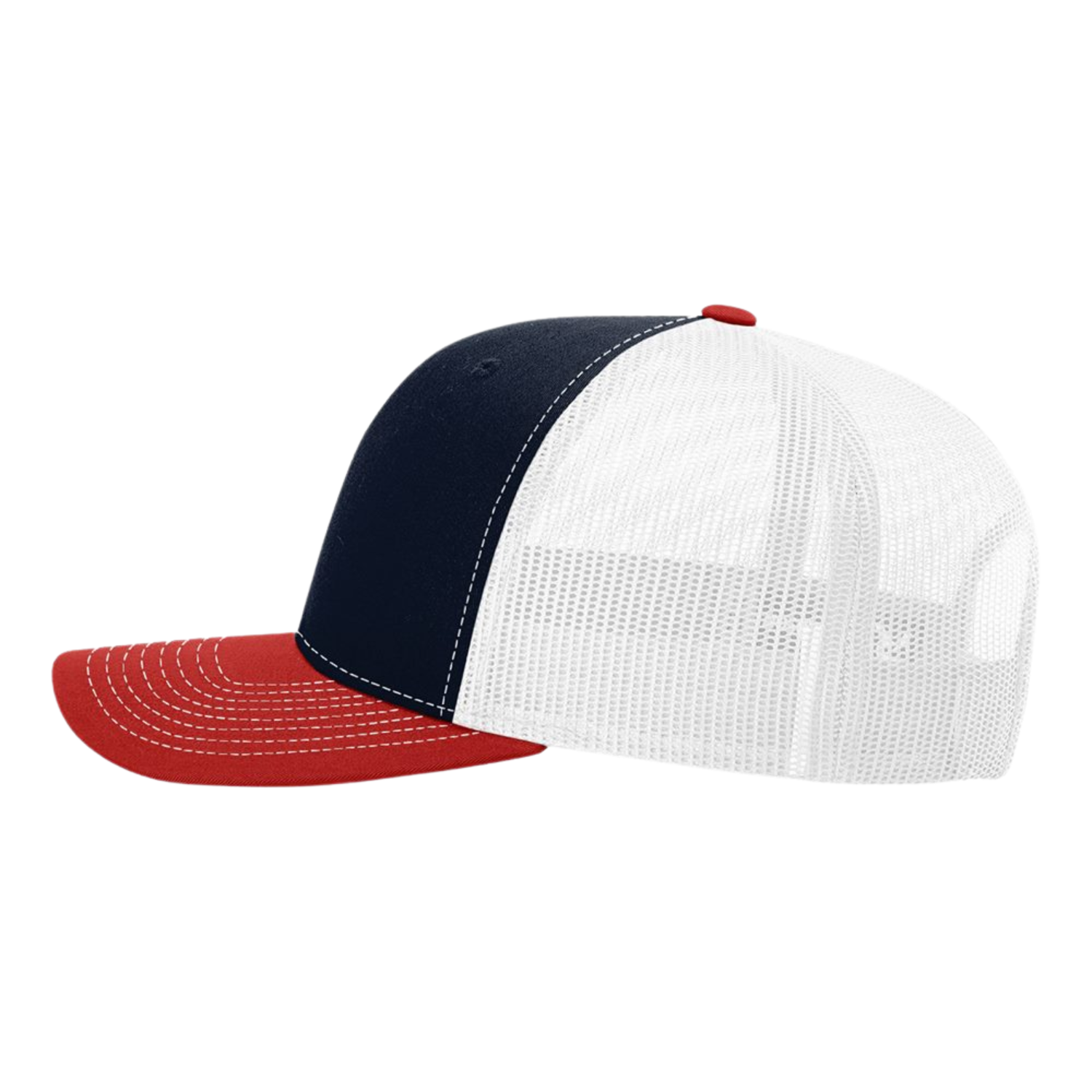 Richardson 112 | Adjustable Snapback Trucker Cap | Navy / White / Red
