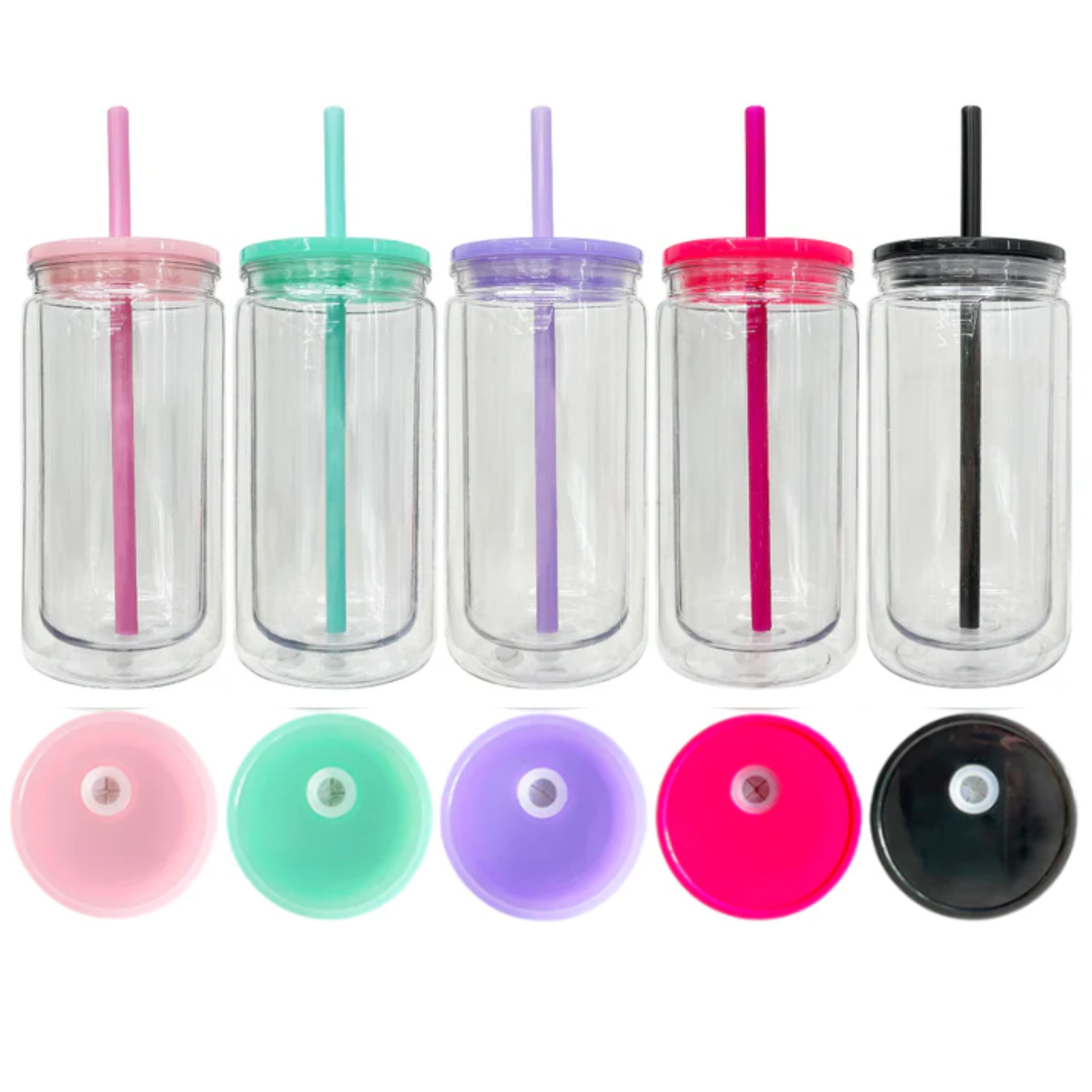 Can Glass Doble Pared para Snowglobes | 12 oz |Tapa Negra